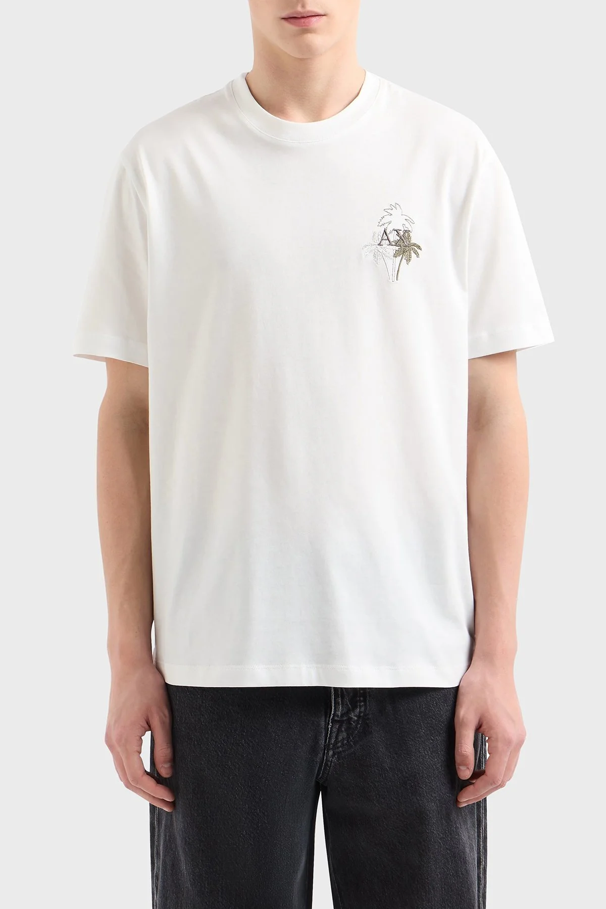 Armani Exchage Logolu % 100 Pamuk Regular Fit Erkek T Shirt XM000572 AF10334 U0009 BEYAZ - 6