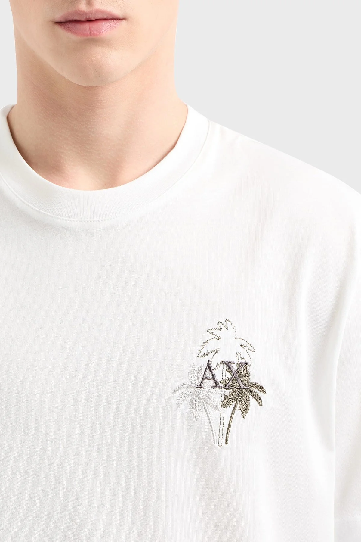 Armani Exchage Logolu % 100 Pamuk Regular Fit Erkek T Shirt XM000572 AF10334 U0009 BEYAZ - 9