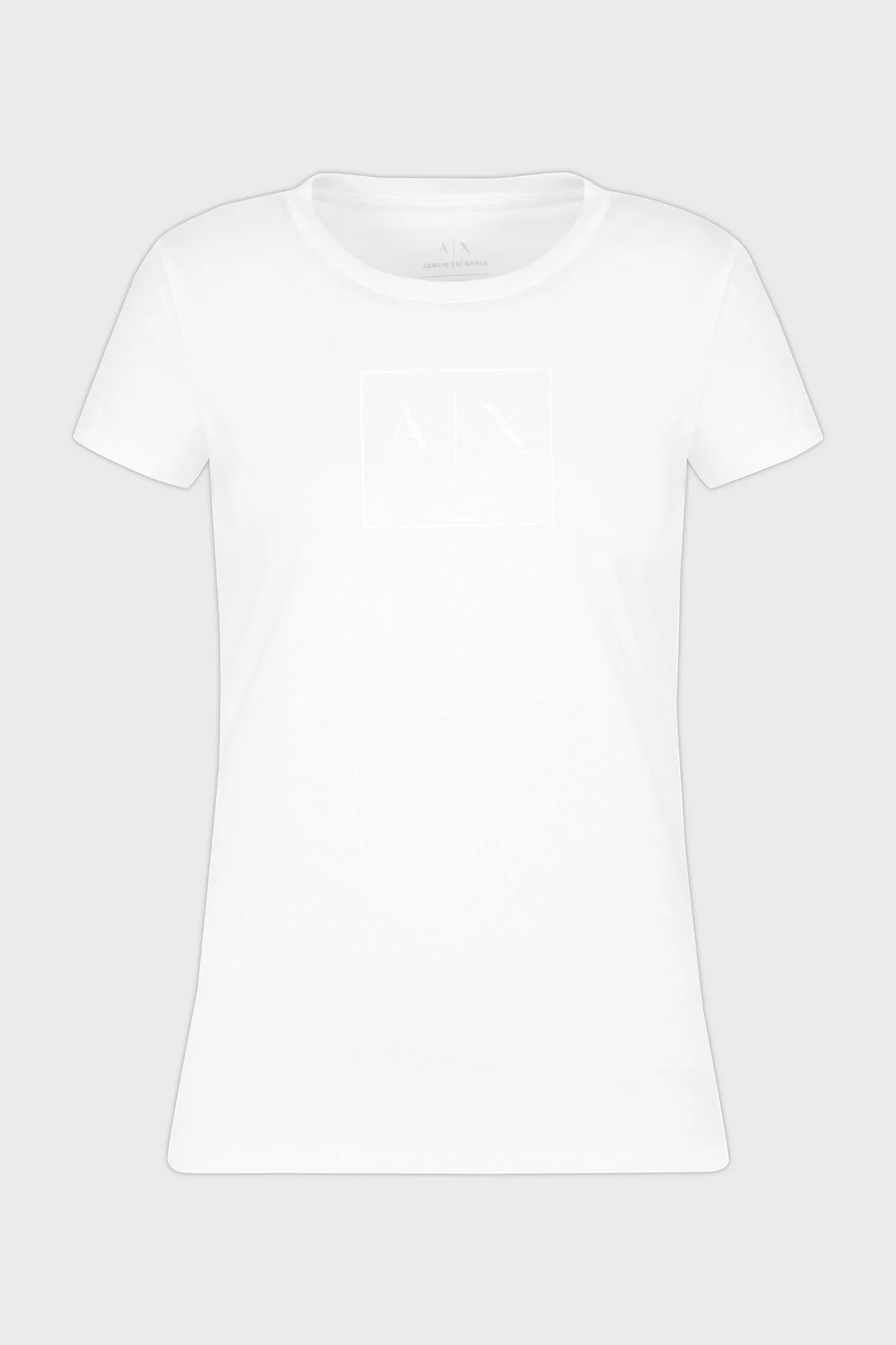 Armani Exchage Logolu % 100 Pamuk Slim Fit Bisiklet Yaka Bayan T Shirt XW000530 AF10359 U0002 BEYAZ - 10