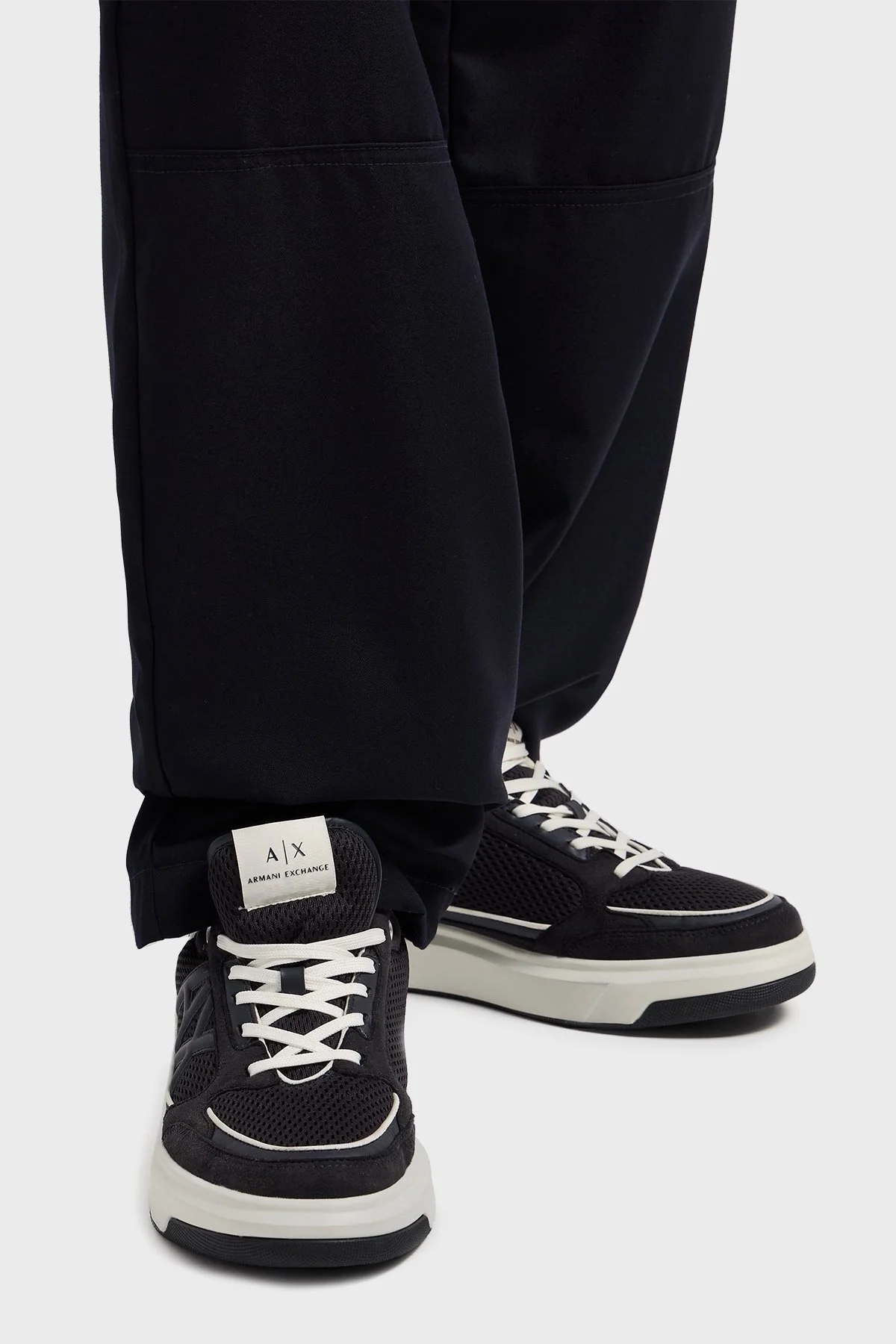 Armani Exchage Logolu File Detaylı Sneaker Erkek Ayakkabı XUX242 XV912 U385 LACİVERT-EKRU - 10