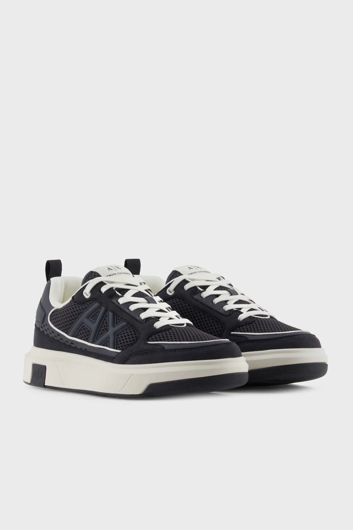 Armani Exchage Logolu File Detaylı Sneaker Erkek Ayakkabı XUX242 XV912 U385 LACİVERT-EKRU - 11