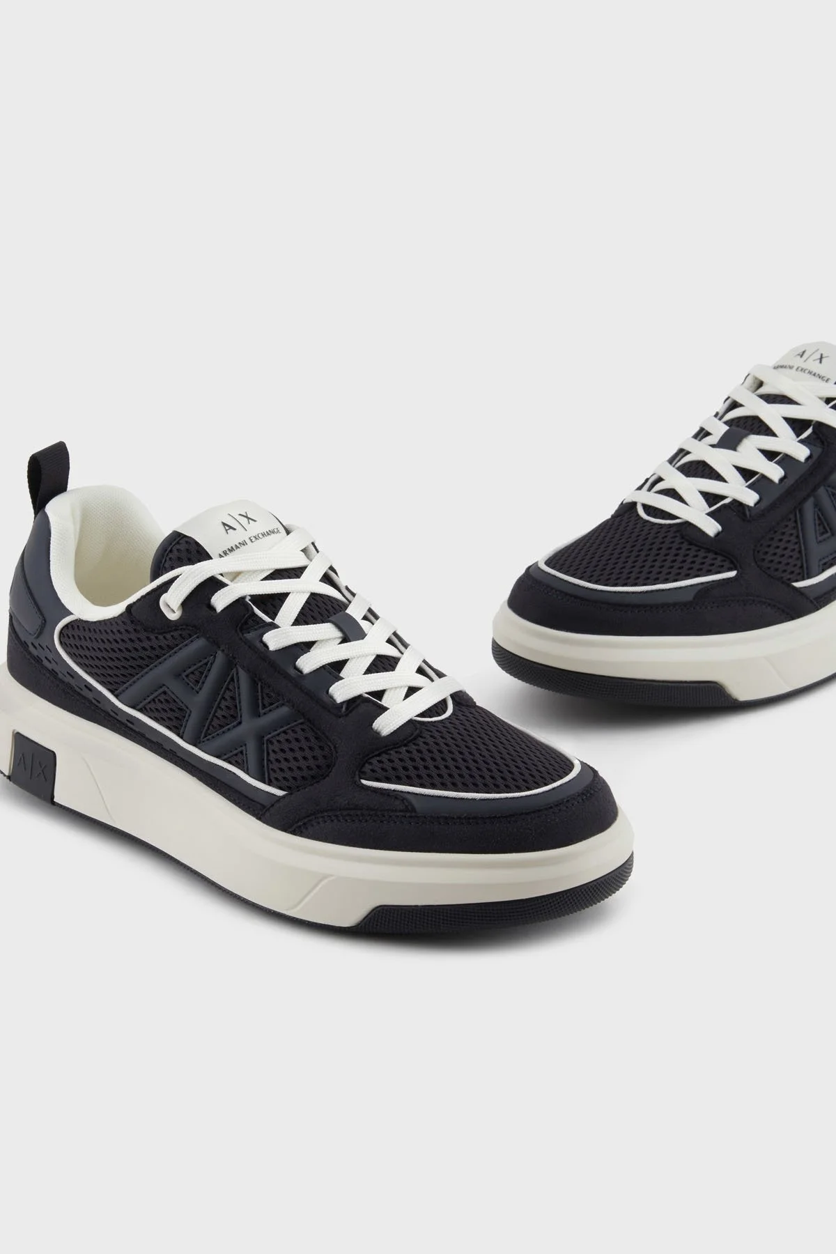 Armani Exchage Logolu File Detaylı Sneaker Erkek Ayakkabı XUX242 XV912 U385 LACİVERT-EKRU - 12