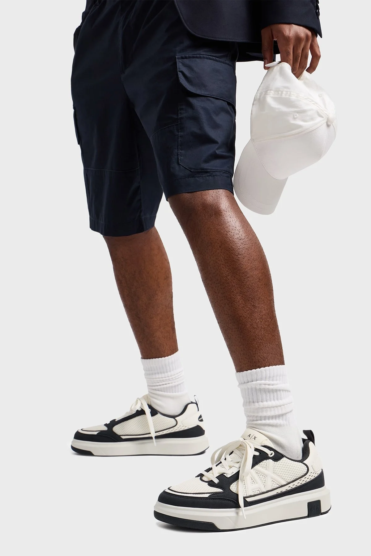 Armani Exchage Logolu File Detaylı Sneaker Erkek Ayakkabı XUX242 XV912 U389 EKRU-LACİVERT - 9