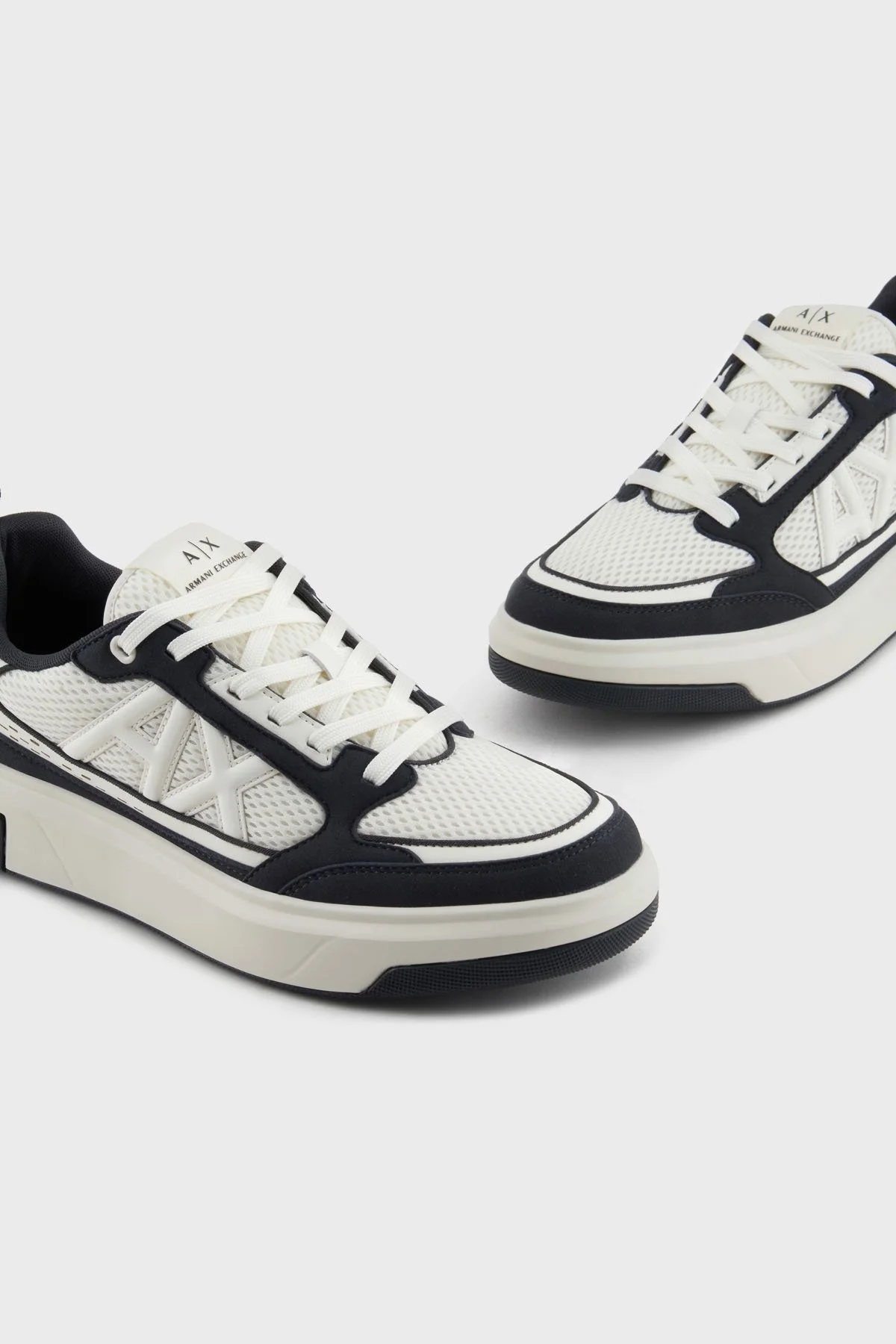 Armani Exchage Logolu File Detaylı Sneaker Erkek Ayakkabı XUX242 XV912 U389 EKRU-LACİVERT - 11