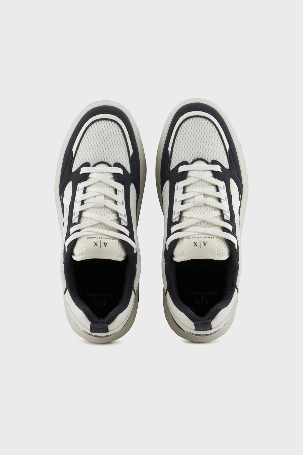 Armani Exchage Logolu File Detaylı Sneaker Erkek Ayakkabı XUX242 XV912 U389 EKRU-LACİVERT - 12