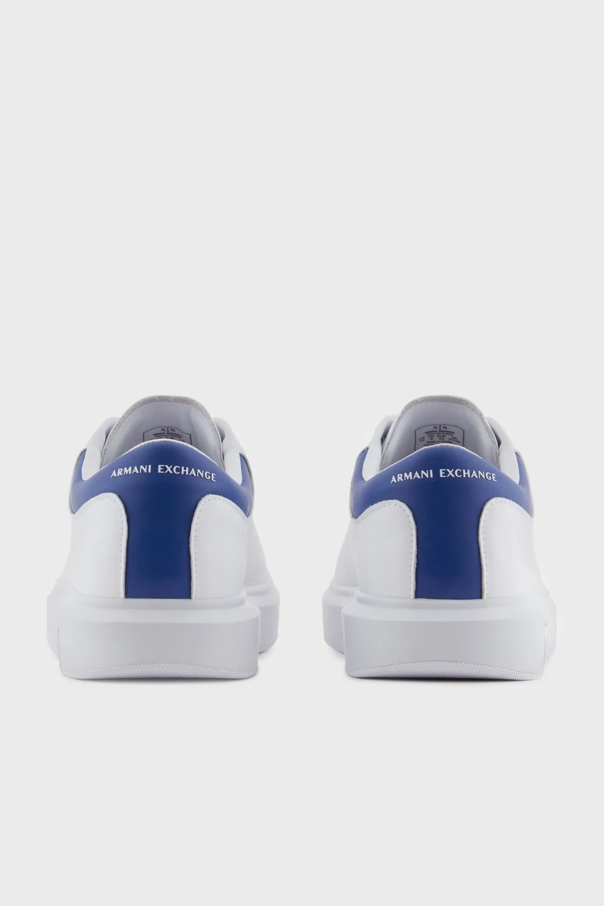 Armani Exchage Logolu Hakiki Deri Sneaker Erkek Ayakkabı XUX123 XV534 U648 BEYAZ-LACİVERT - 5
