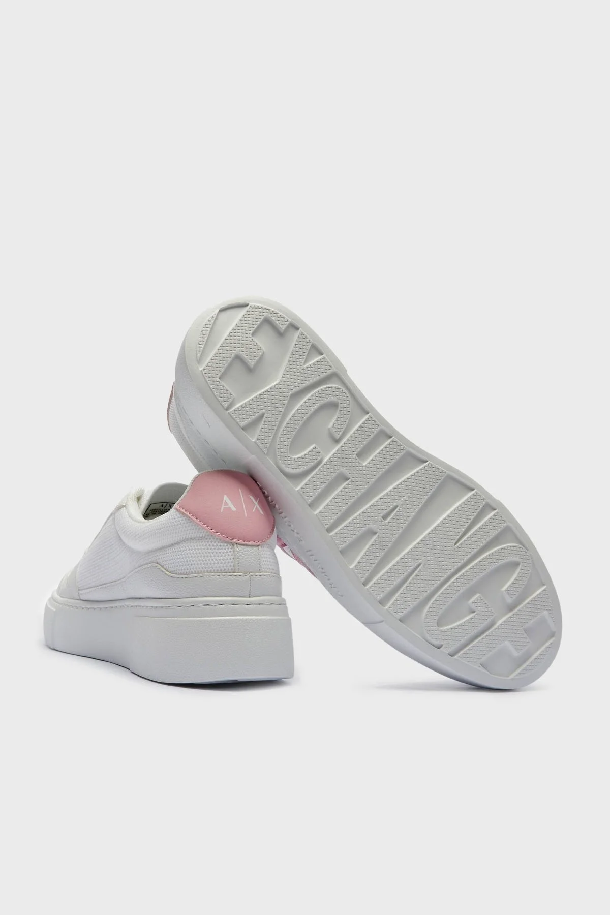 Armani Exchage Logolu Kalın Taban Sneaker Bayan Ayakkabı XDX178 XV929 S935 BEYAZ-PEMBE - 8