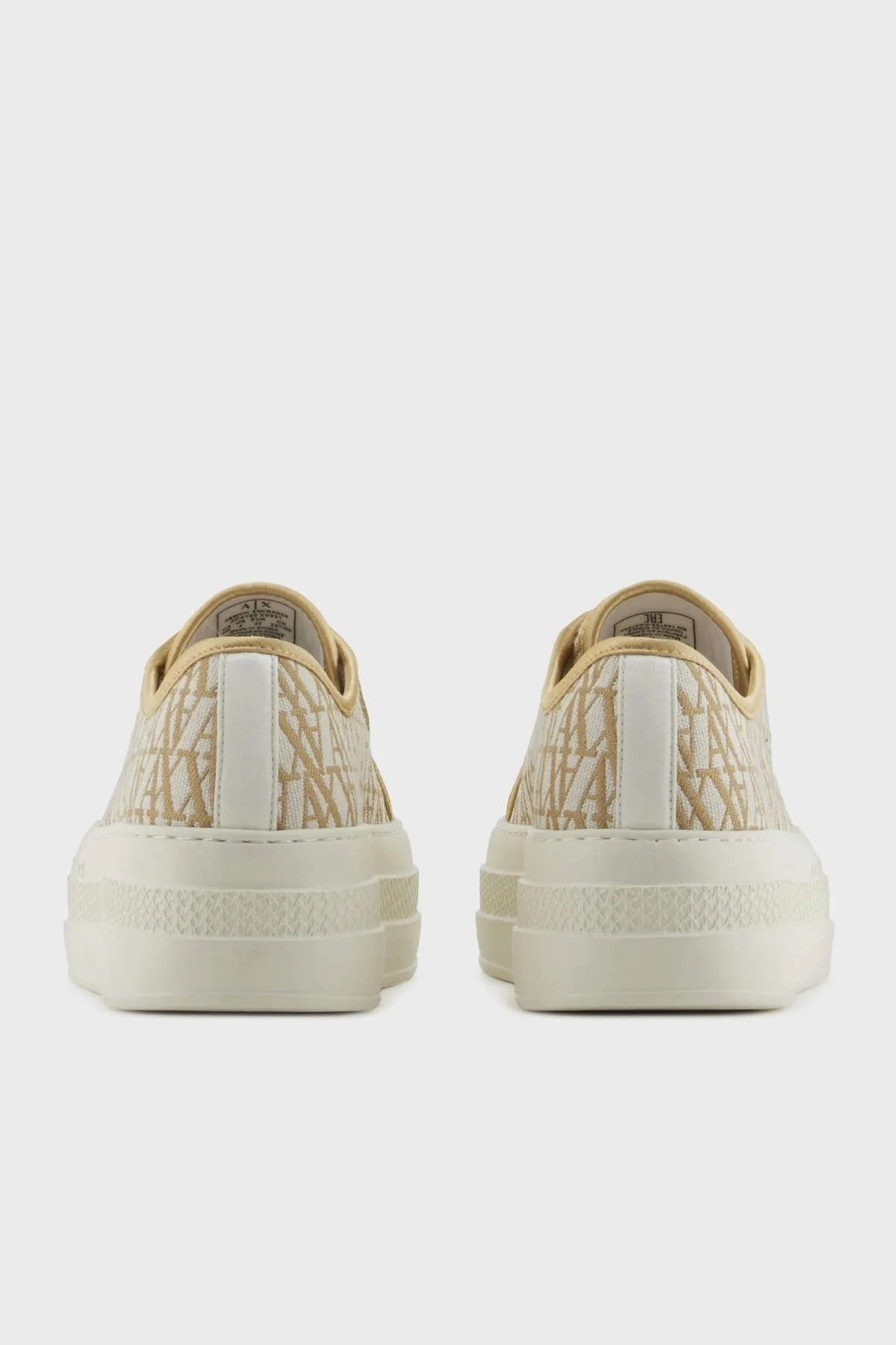 Armani Exchage Logolu Kalın Taban Sneaker Bayan Ayakkabı XDX180 XV931 U631 BEJ-BEYAZ - 11