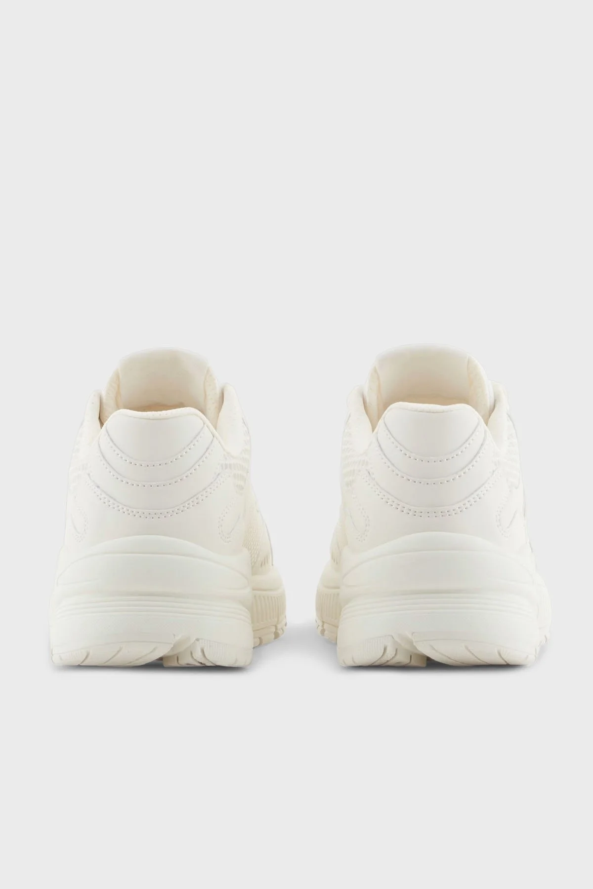 Armani Exchage Logolu Kalın Taban Sneaker Bayan Ayakkabı XDX195 XV944 Q308 EKRU-GOLD - 11