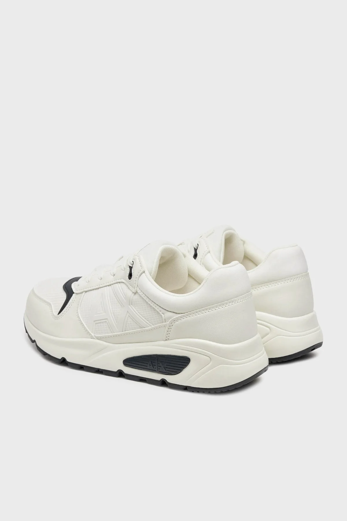 Armani Exchage Logolu Kalın Tabanlı Sneaker Erkek Ayakkabı XUX239 XV909 U384 BEYAZ - 10