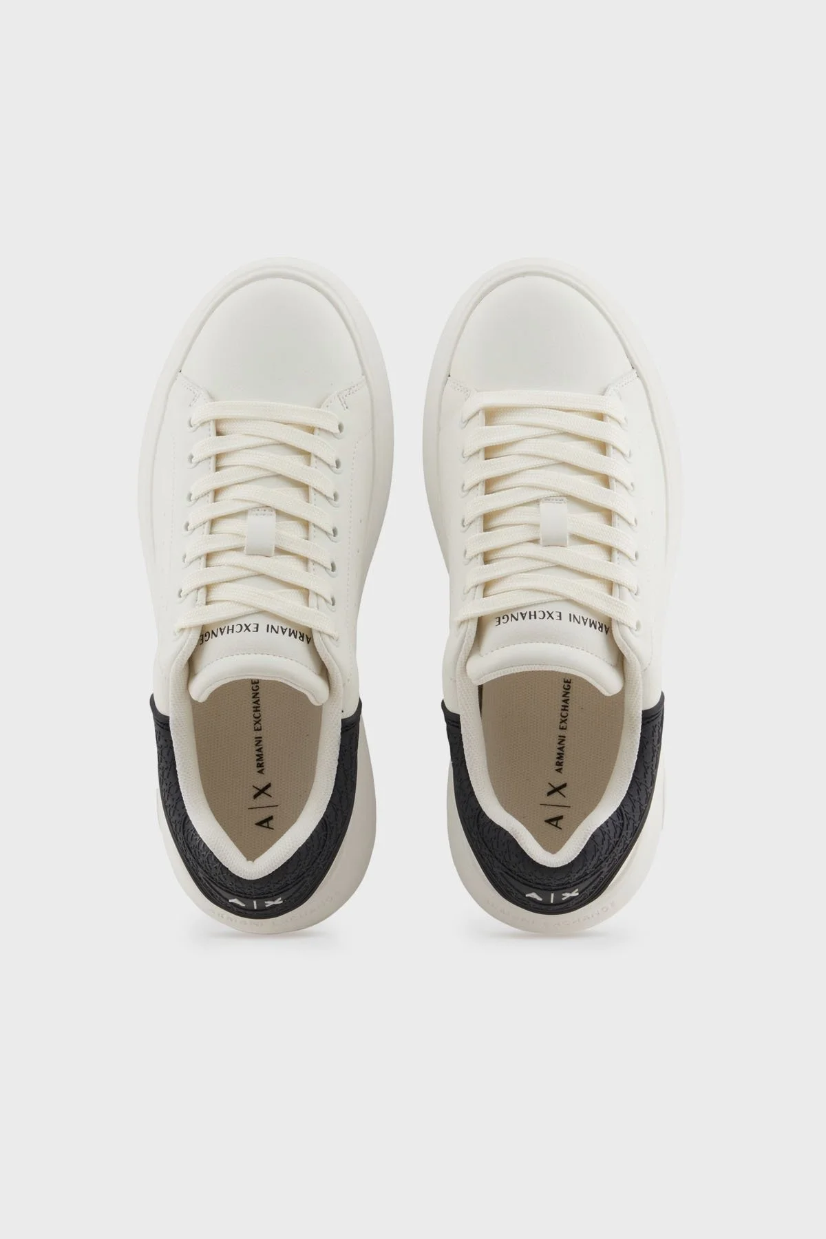 Armani Exchage Logolu Platform Taban Sneaker Bayan Ayakkabı XDX188 XV937 N480 BEYAZ-SİYAH - 11