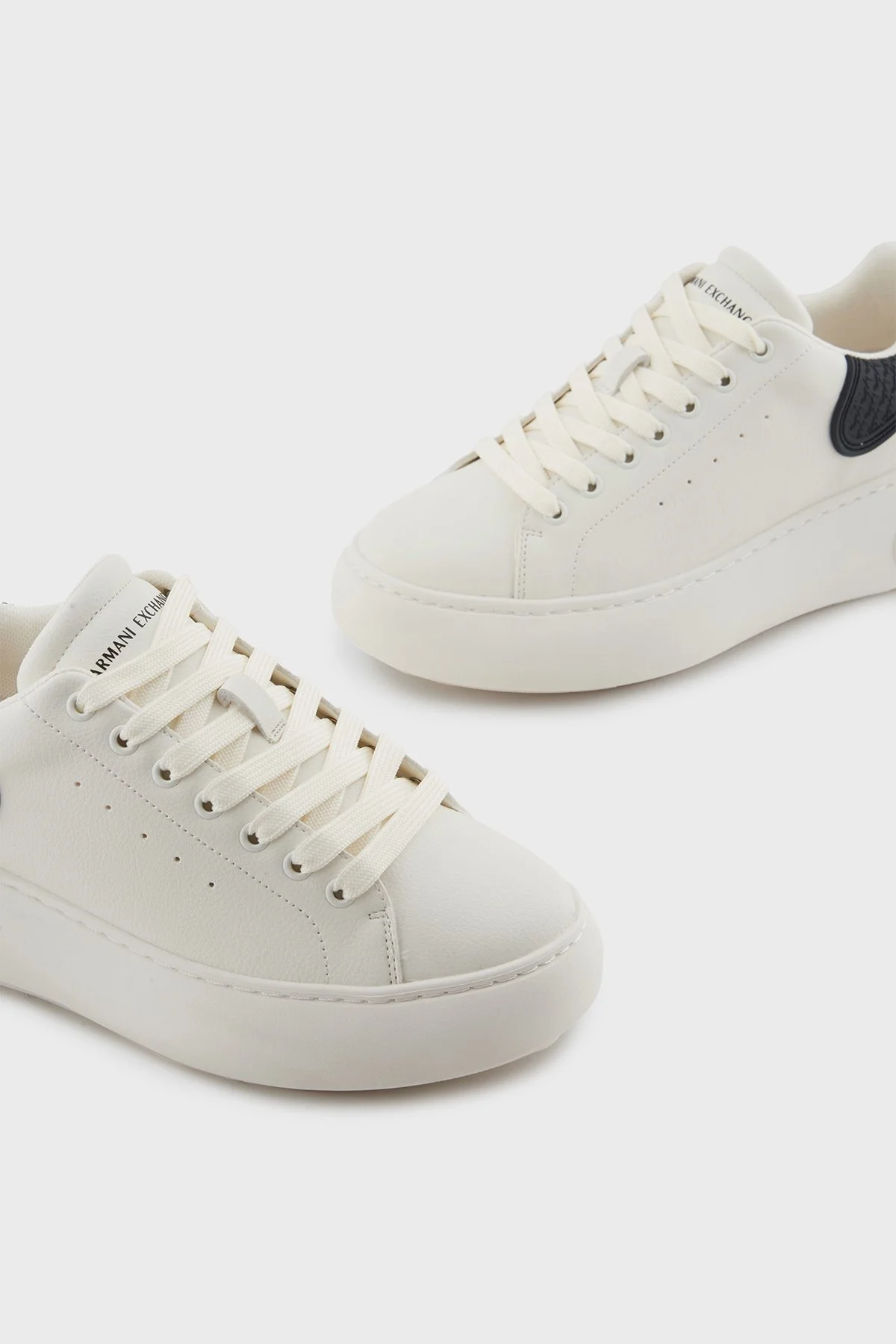 Armani Exchage Logolu Platform Taban Sneaker Bayan Ayakkabı XDX188 XV937 N480 BEYAZ-SİYAH - 12