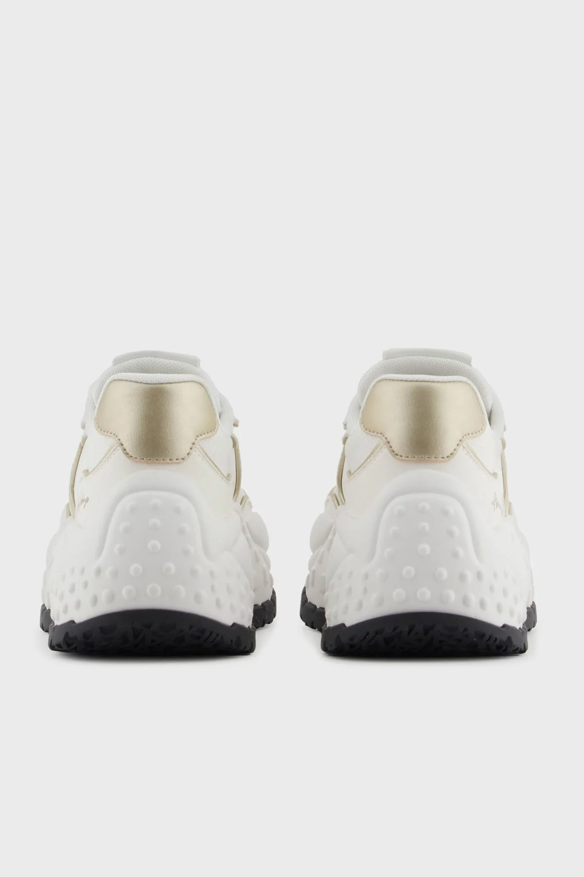 Armani Exchage Logolu Platform Taban Sneaker Bayan Ayakkabı XDX194 XV943 T779 BEYAZ-GOLD - 11