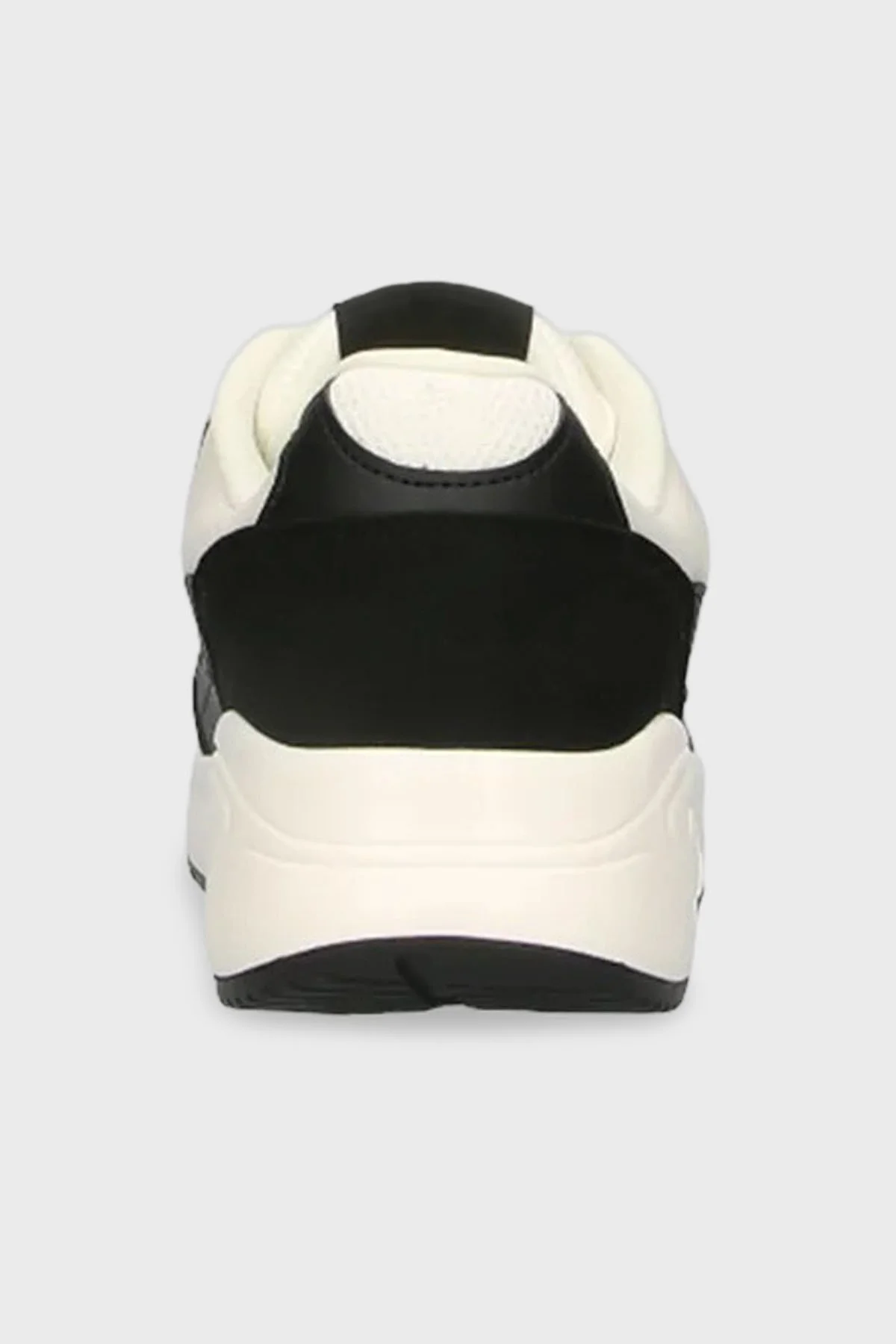 Armani Exchage Logolu Süet Detaylı Kalın Taban Sneaker Erkek Ayakkabı XUX265 XV957 N814 SİYAH-BEYAZ - 10