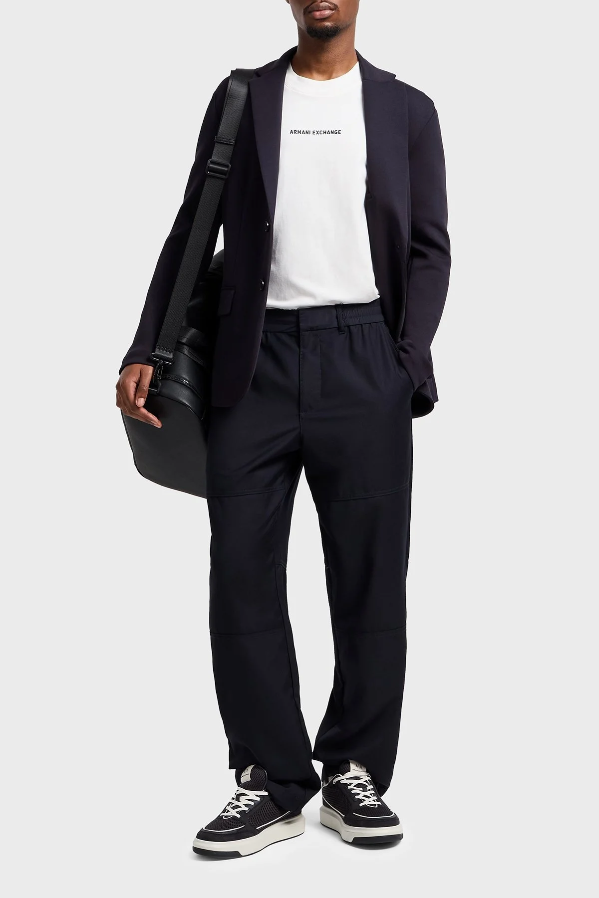 Armani Exchage Ön ve Arka Logo Baskılı Pamuklu Regular Fit Erkek T Shirt XM000588 AF12308 U0009 BEYAZ - 7