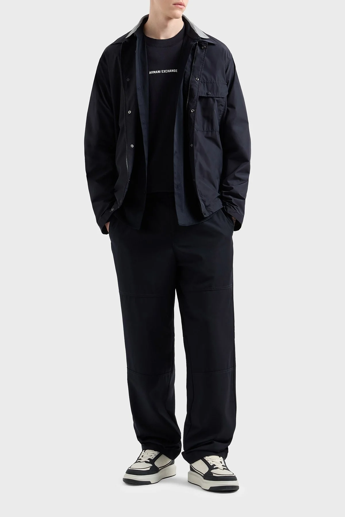 Armani Exchage Ön ve Arka Logo Baskılı Pamuklu Regular Fit Erkek T Shirt XM000588 AF12308 UB101 LACİVERT - 7