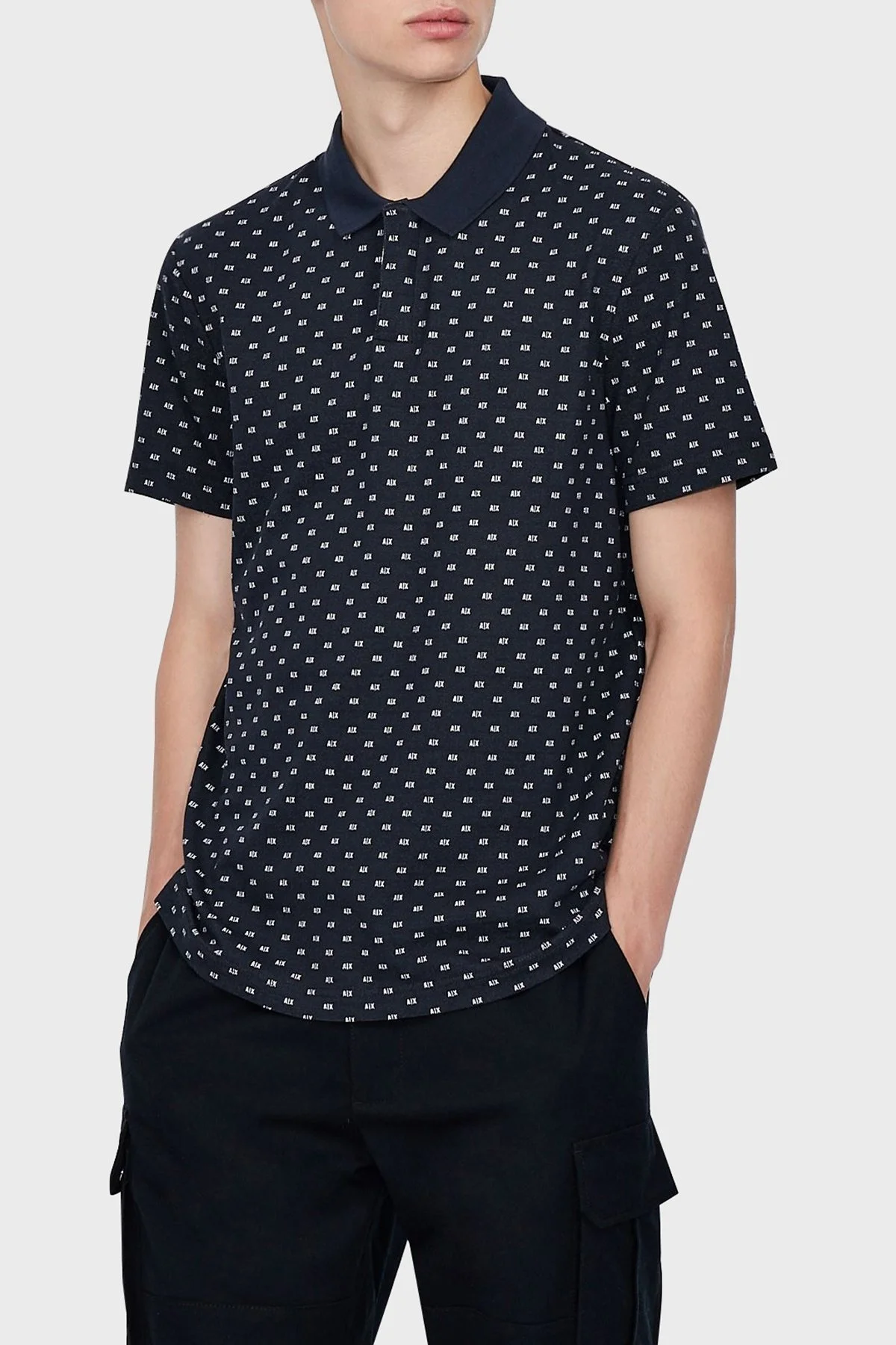 Armani Exchage Pamuklu Regular Fit T Shirt Erkek Polo 6KZFAE ZJ5XZ 55AF LACİVERT - 1