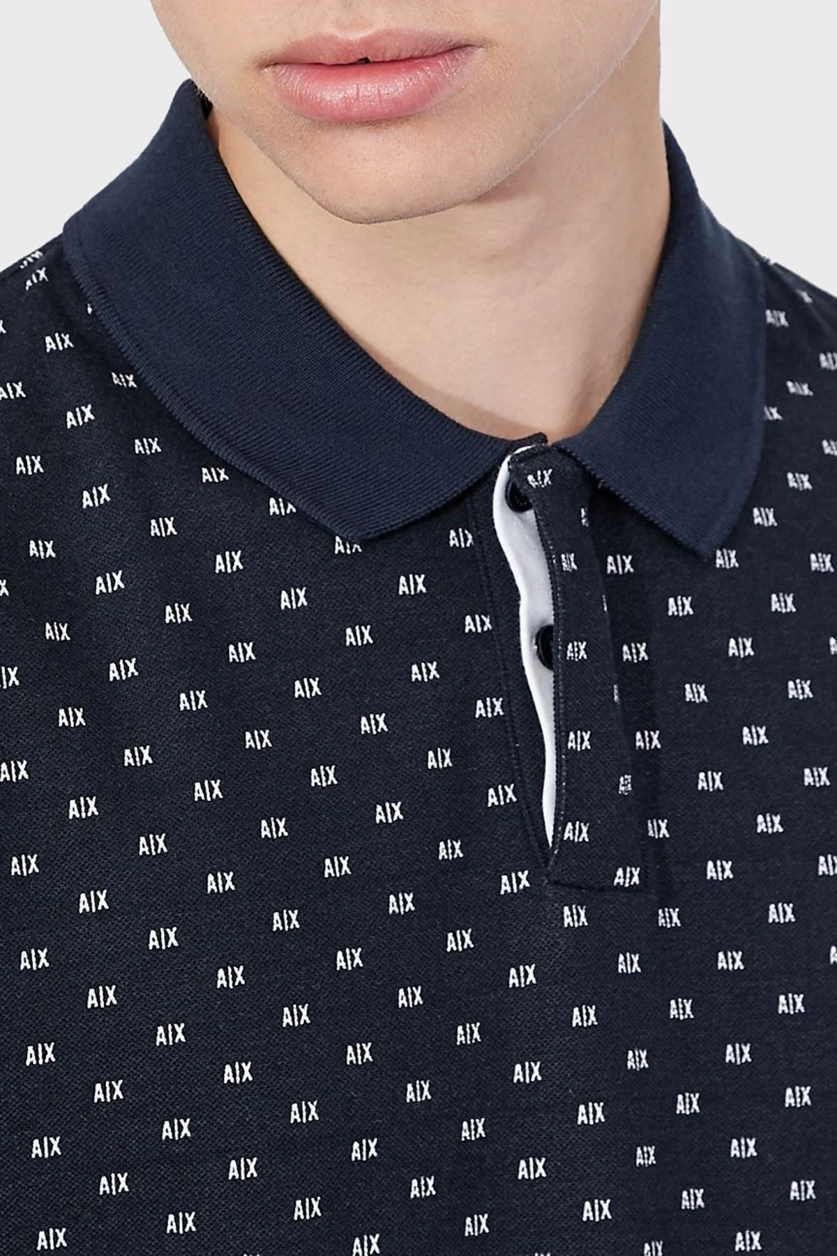 Armani Exchage Pamuklu Regular Fit T Shirt Erkek Polo 6KZFAE ZJ5XZ 55AF LACİVERT - 3