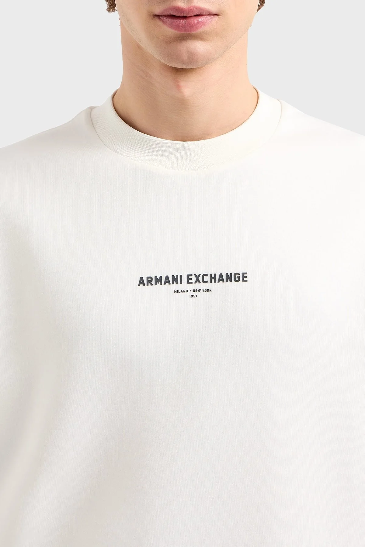 Armani Exchage Streç Pamuklu Regular Fit Bisiklet Yaka Erkek T Shirt XM000290 AF10818 U0009 BEYAZ - 9