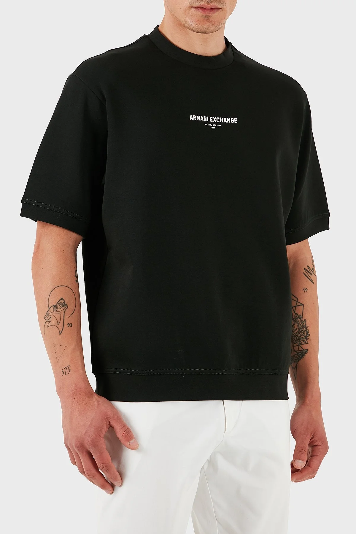 Armani Exchage Streç Pamuklu Regular Fit Bisiklet Yaka Erkek T Shirt XM000290 AF10818 UB001 SİYAH - 7