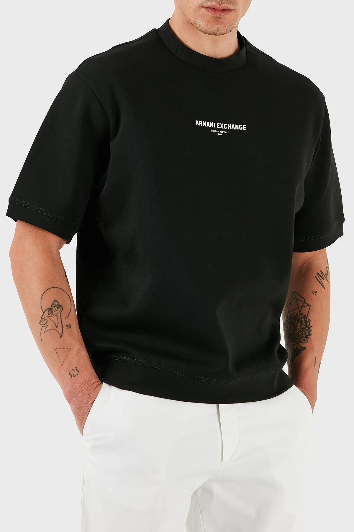 Armani Exchage Streç Pamuklu Regular Fit Bisiklet Yaka Erkek T Shirt XM000290 AF10818 UB001 SİYAH - 10