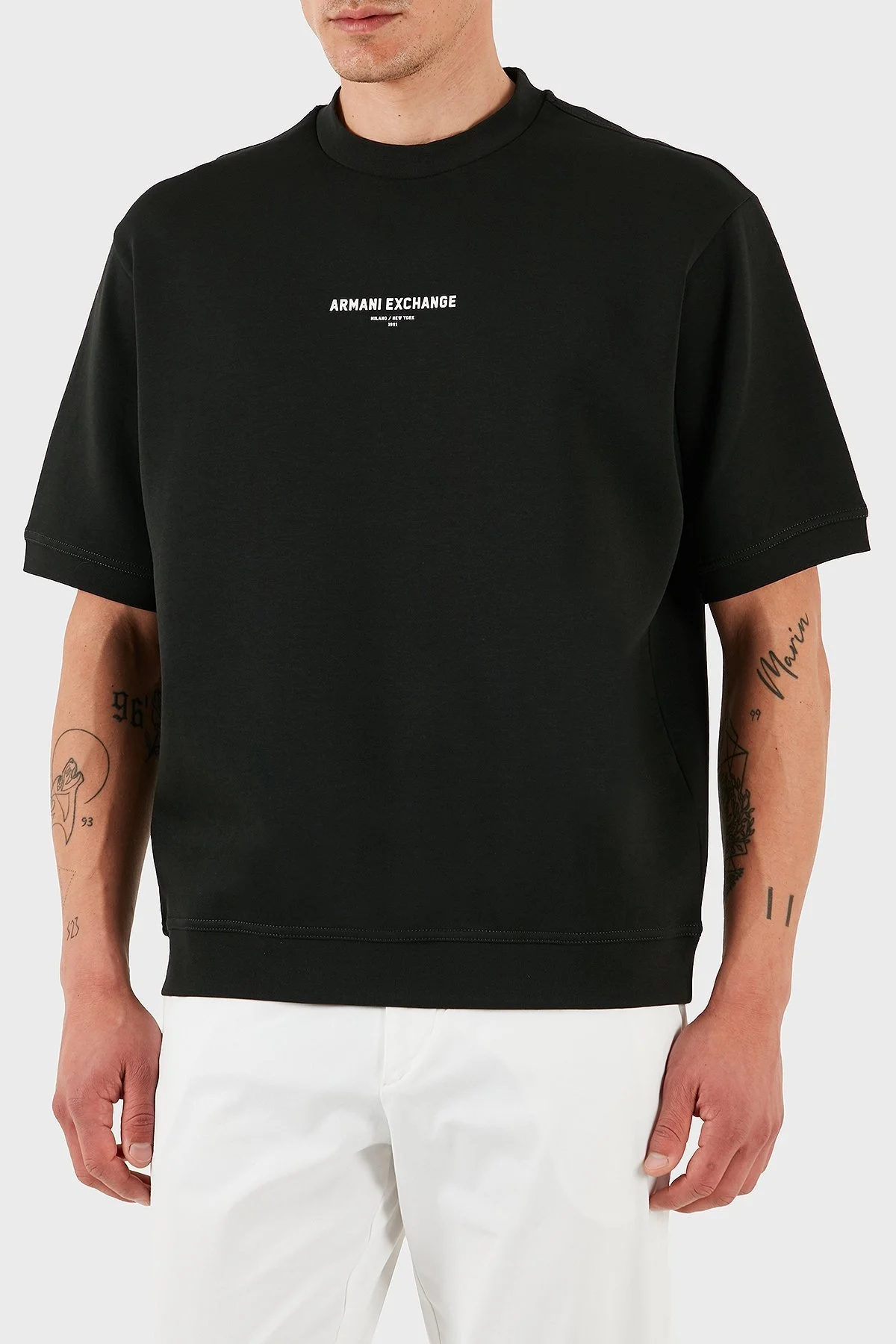 Armani Exchage Streç Pamuklu Regular Fit Bisiklet Yaka Erkek T Shirt XM000290 AF10818 UB001 SİYAH - 11