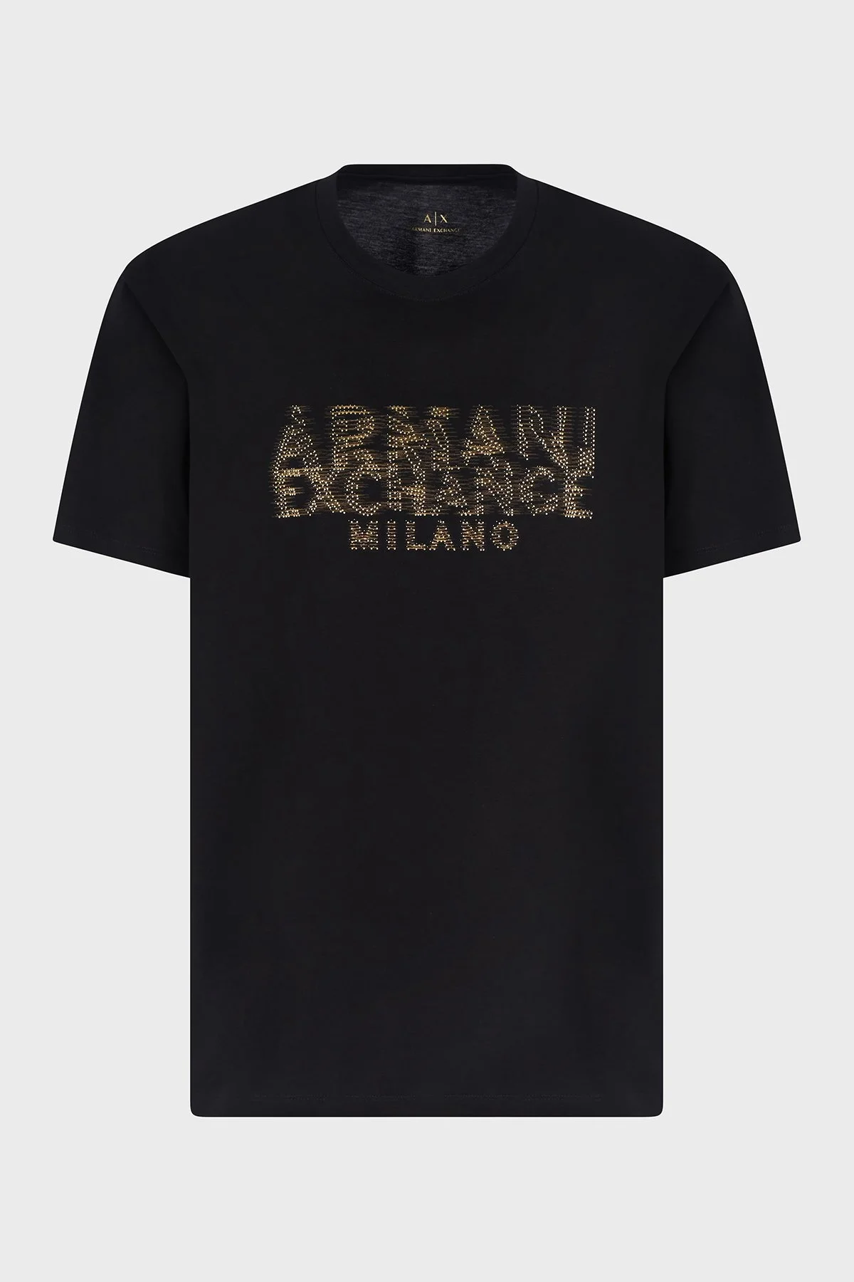 Armani Exchage Taşlı % 100 Pamuk Regular Fit Bisiklet Yaka Erkek T Shirt XM000326 AF10364 UC001 SİYAH - 10