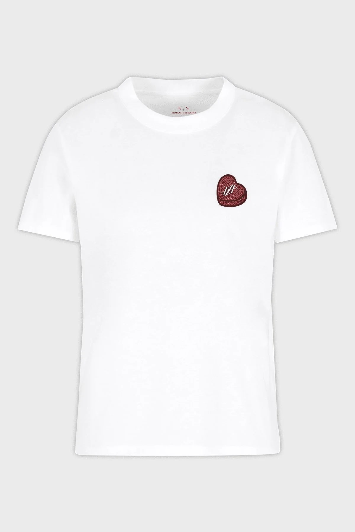 Armani Exchage Taşlı Logo Pamuklu Regular Fit Bayan T Shirt XW000518 AF10359 U0002 BEYAZ - 15