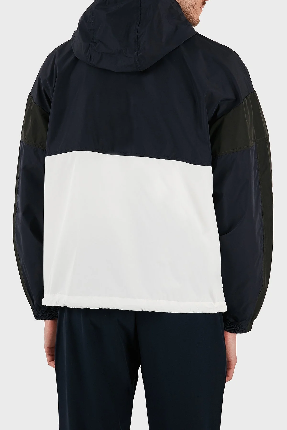 Armani Exchance Renk Bloklu Regular Fit Çıkarılabilir Kapüşonlu Erkek Ceket XM000190 AF12012 MB071 LACİVERT-BEYAZ - 9