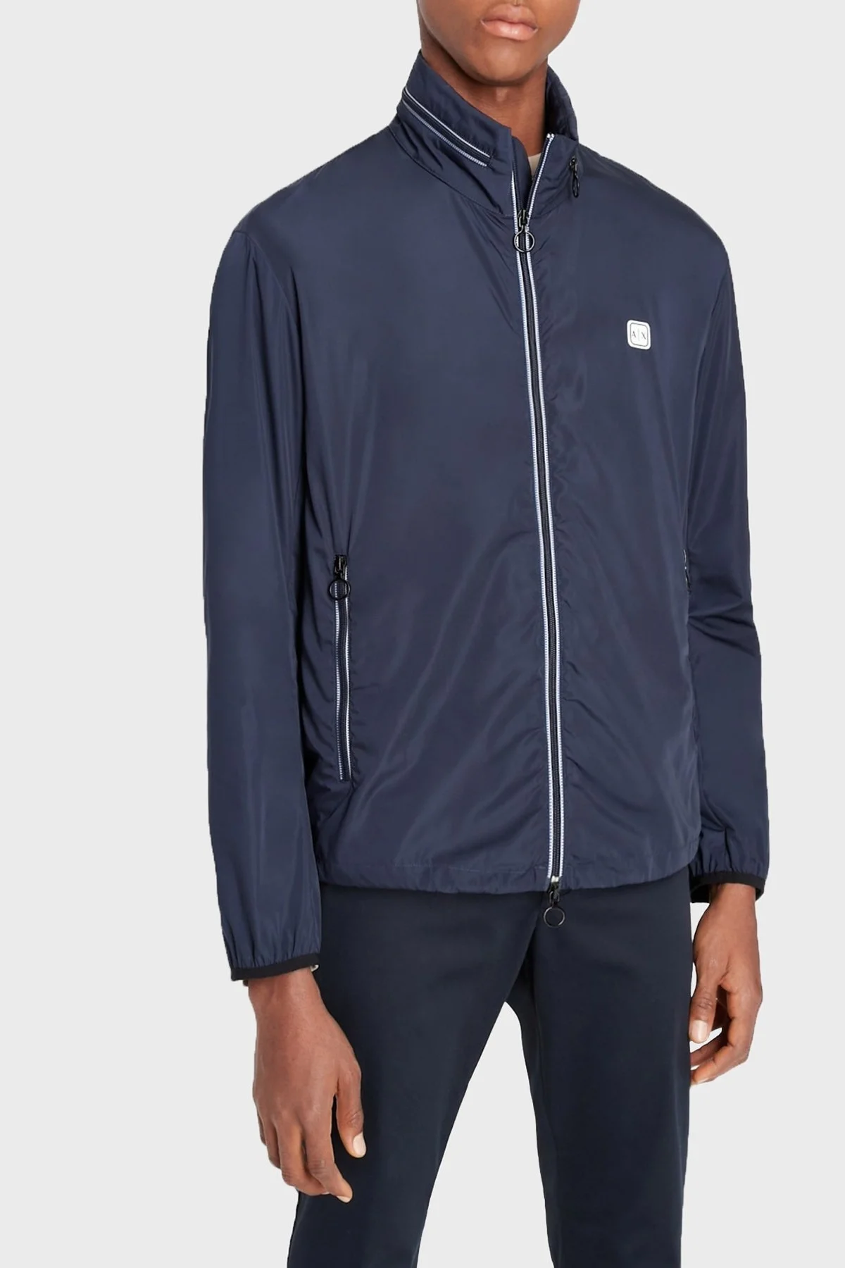 Armani Exchance Rüzgar Geçirmez Regular Fit Gizli Kapüşonlu Dik Yaka Erkek Ceket 8NZB07 ZNWFZ 15BA LACİVERT - 7