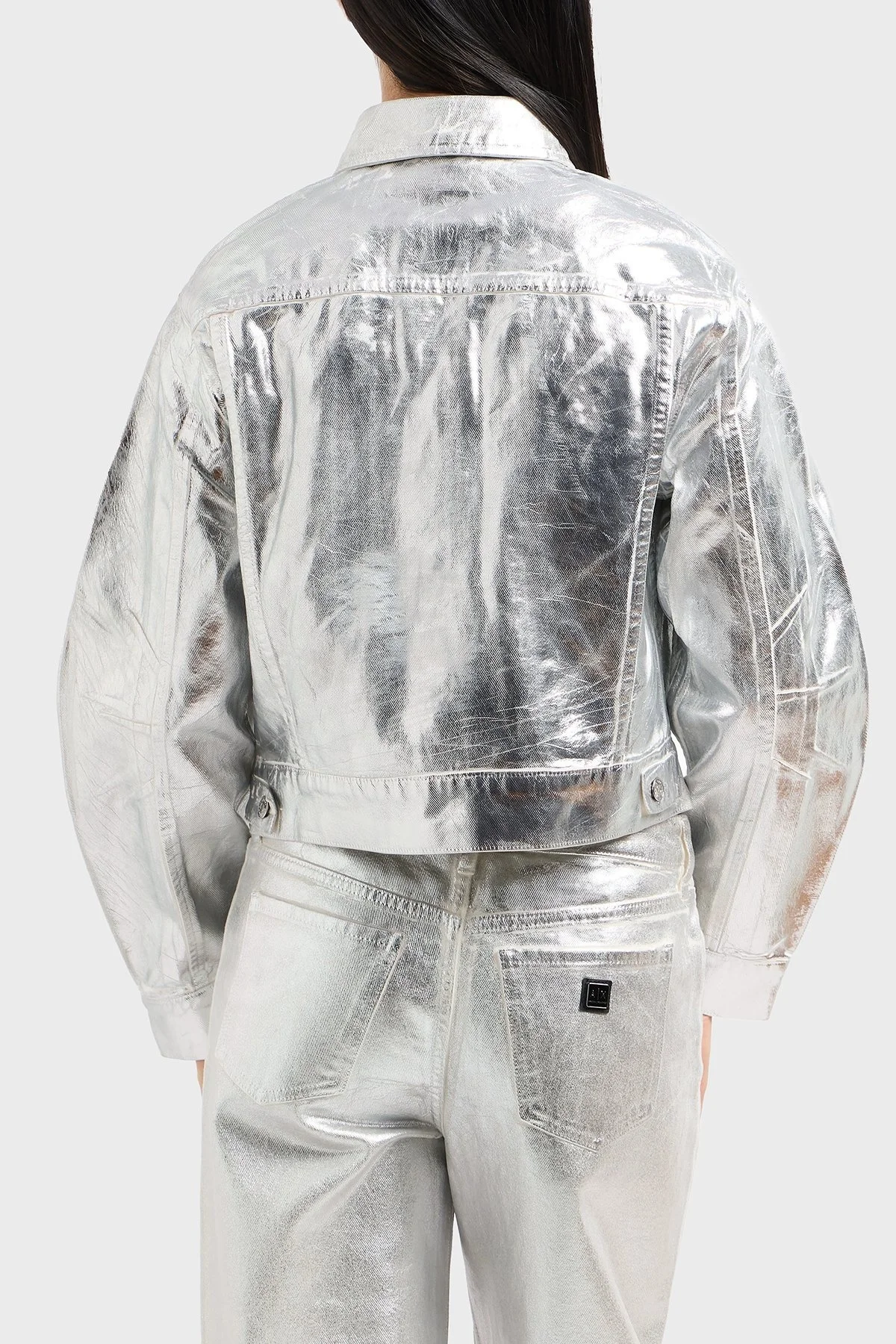 Armani Exchance Sert Pamuklu Regular Fit Metalik Bayan Ceket XW000098 AF10836 M8047 BAKIR - 8