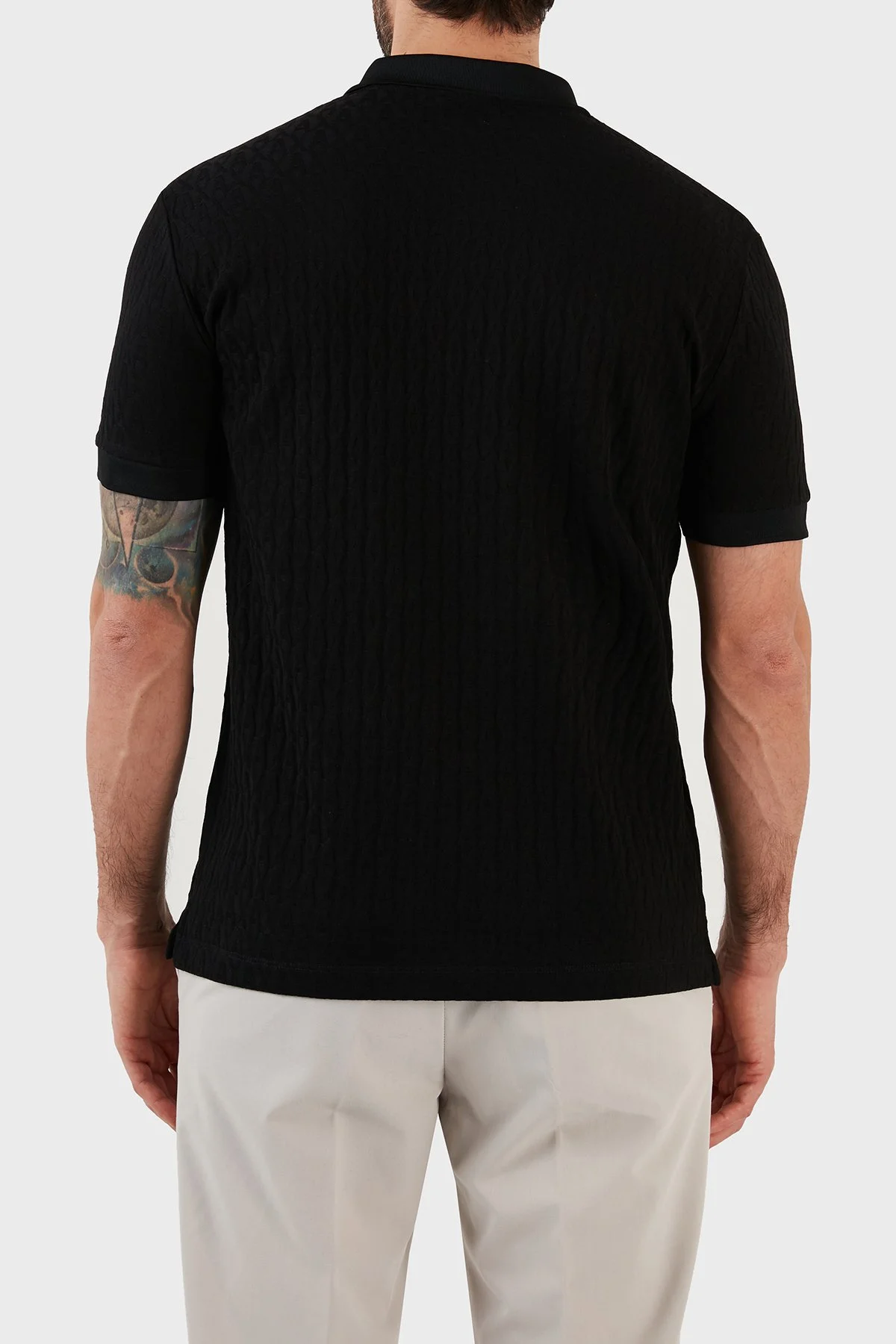 Armani Exchange 100% Cotton Regular Fit Men’s Polo T-Shirt 3RZFLA ZJ2ZZ 1200 BLACK - 5