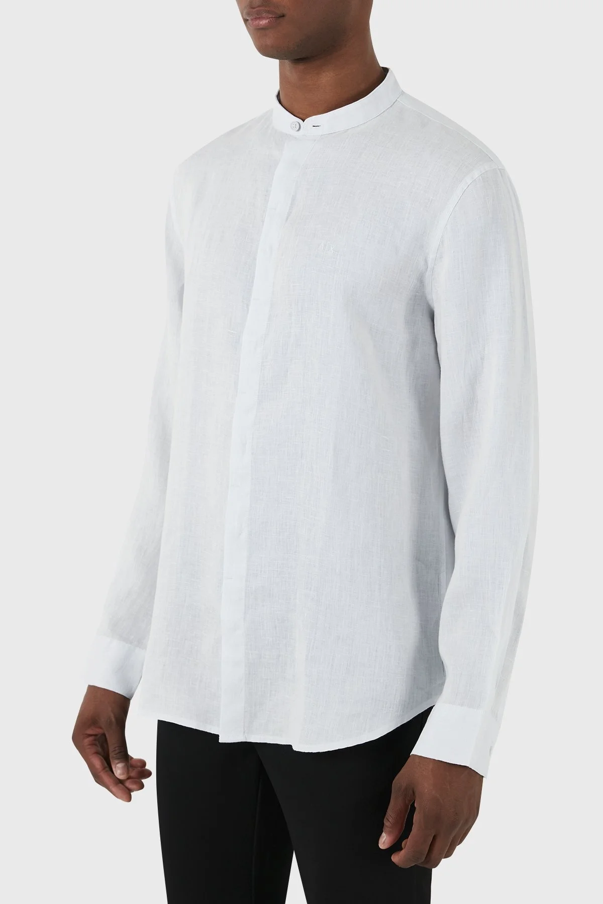 Armani Exchange % 100 Keten Hakim Yaka Erkek Gömlek 8NZC66 ZNCFZ 15CZ AÇIK MAVİ - 8