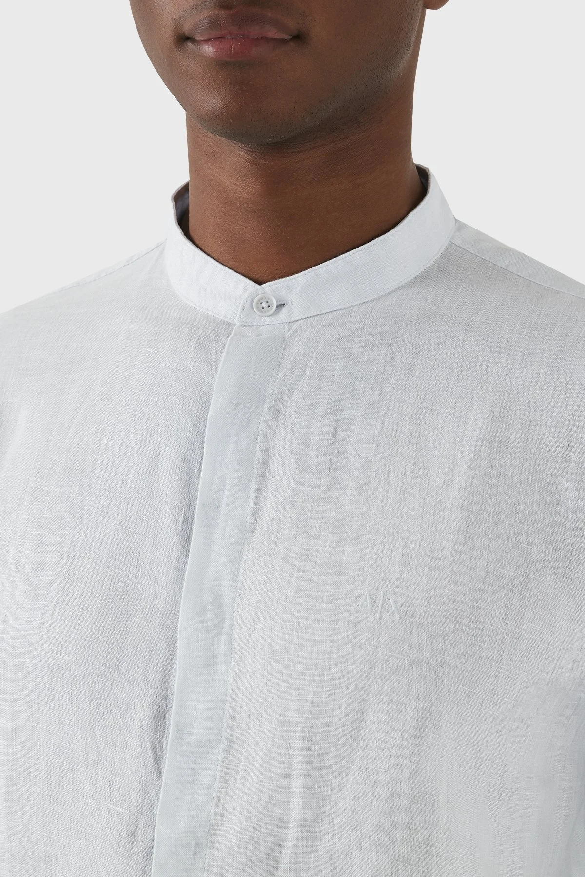 Armani Exchange % 100 Keten Hakim Yaka Erkek Gömlek 8NZC66 ZNCFZ 15CZ AÇIK MAVİ - 12