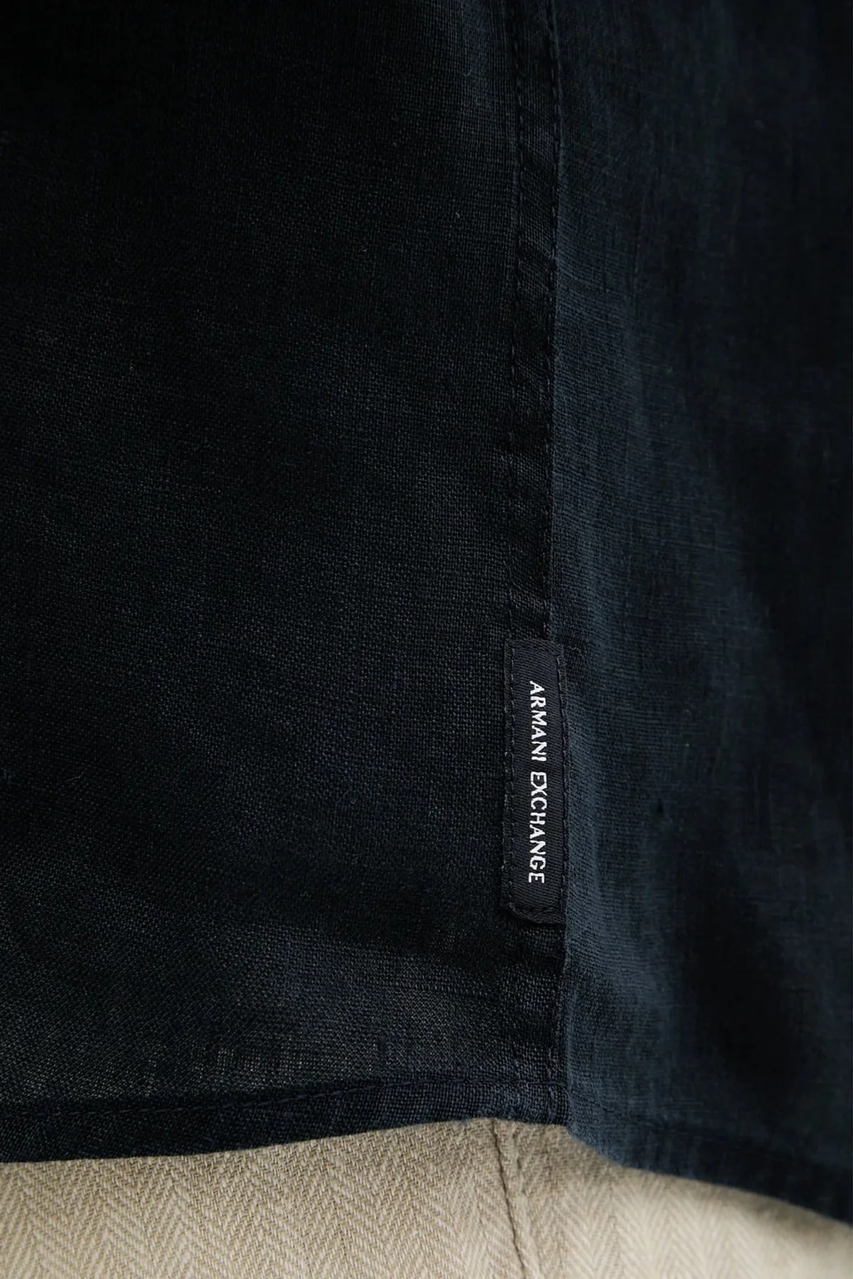 Armani Exchange % 100 Keten Normal Kalıp Klasik Yaka Erkek Gömlek XM001221 AF14619 UB101 LACİVERT - 4