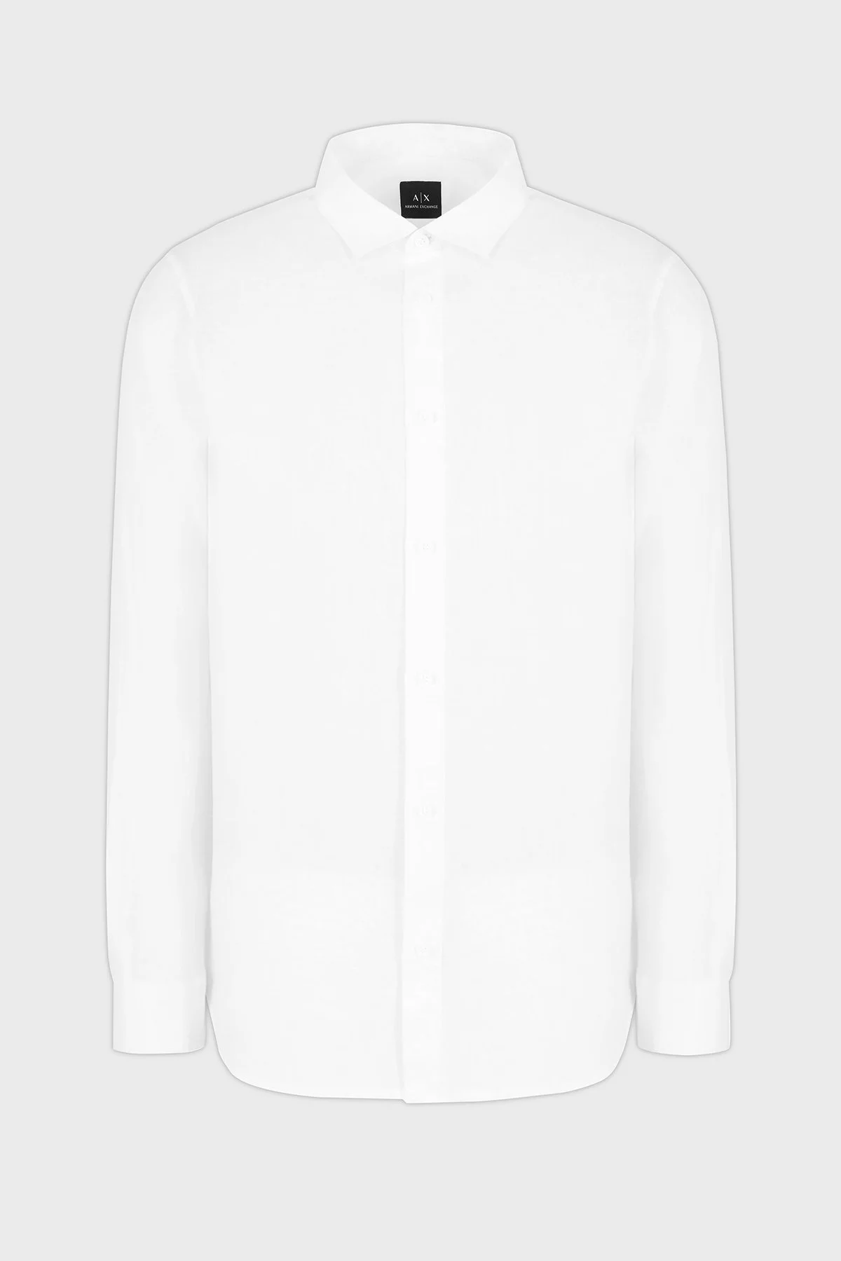 Armani Exchange % 100 Keten Regular Fit Düz Yaka Erkek Gömlek XM001221 AF14619 U0001 BEYAZ - 10