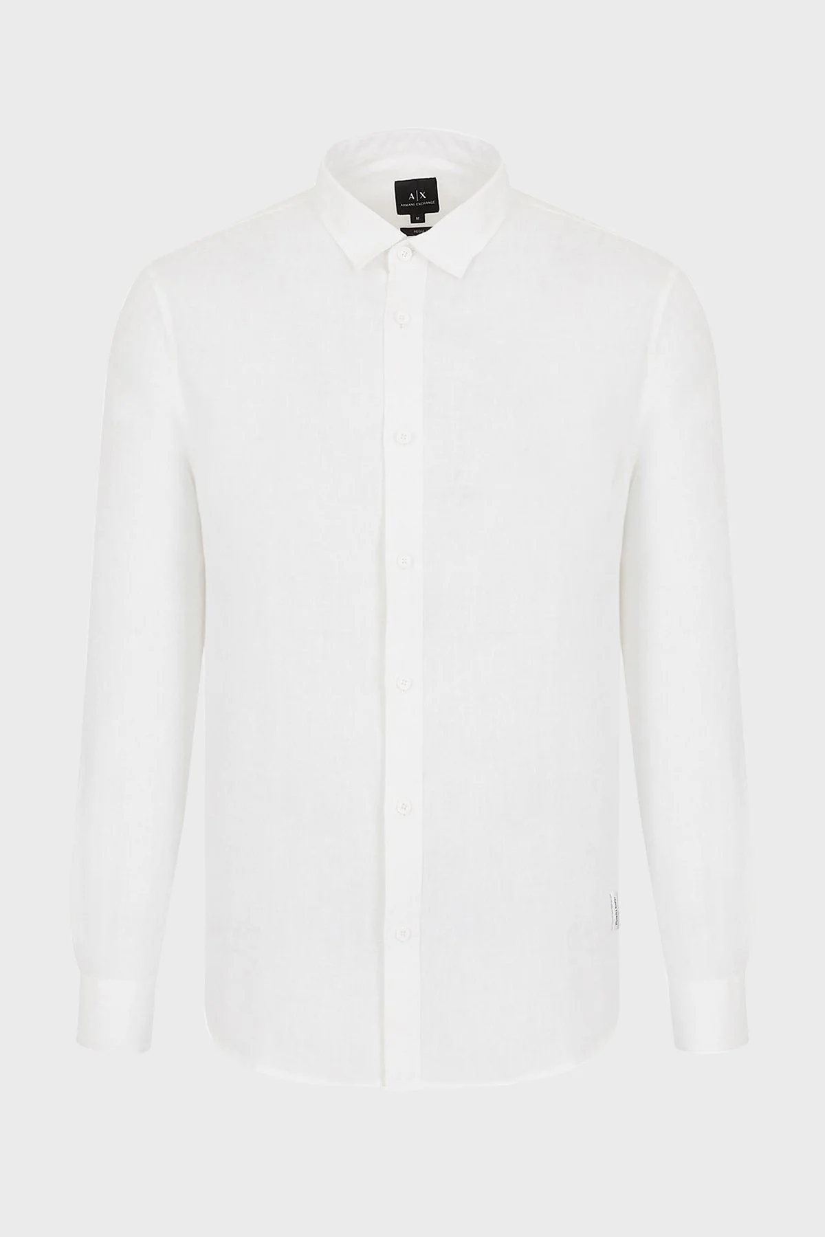Armani Exchange % 100 Keten Regular Fit Erkek Gömlek 8NZC50 ZNCFZ 1100 BEYAZ - 5