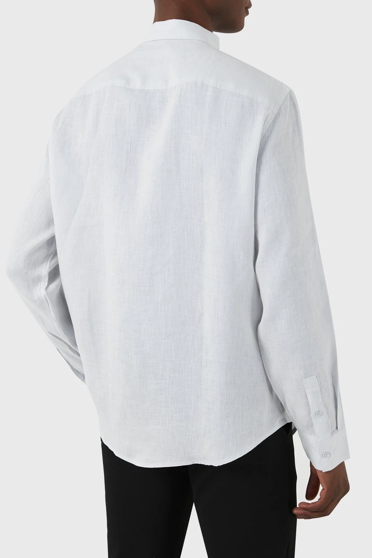 Armani Exchange % 100 Keten Regular Fit Erkek Gömlek 8NZC50 ZNCFZ 15CZ AÇIK MAVİ - 2