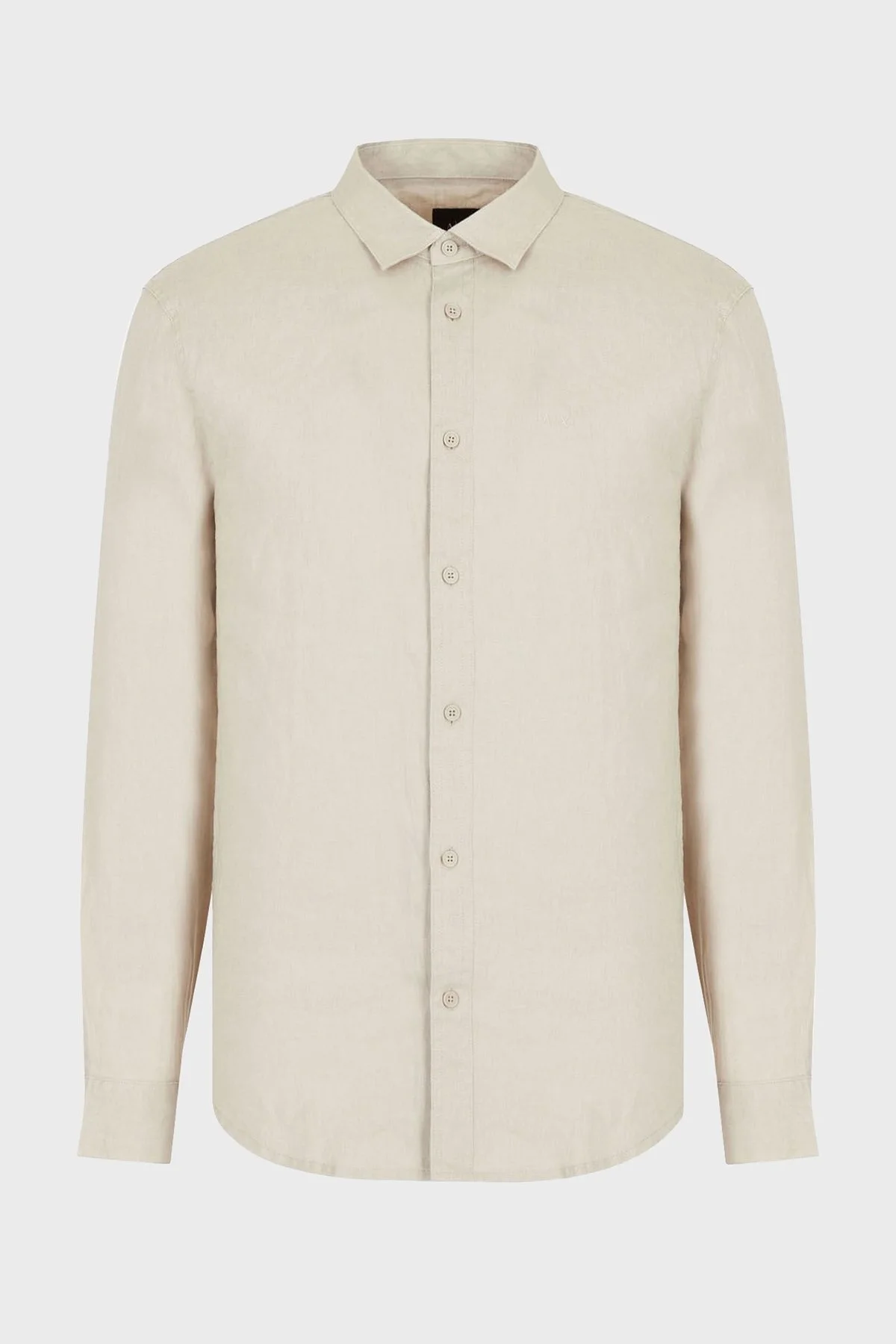 Armani Exchange % 100 Keten Regular Fit Erkek Gömlek 8NZC50 ZNCFZ 1724 BEJ - 5