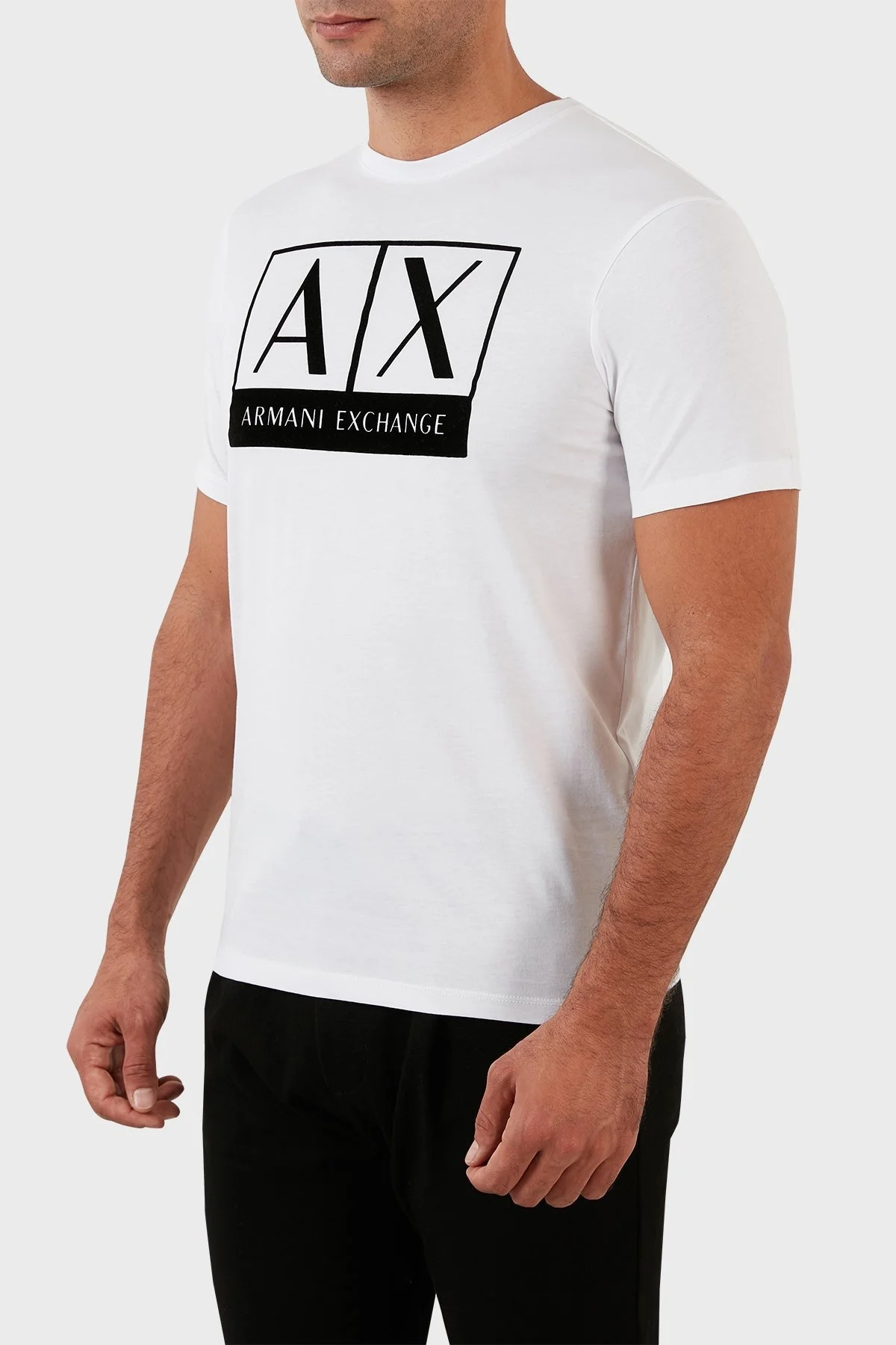 Armani Exchange % 100 Organik Pamuk Regular Fit Bisiklet Yaka Erkek T Shirt 6LZTKE ZJ8EZ 1100 BEYAZ - 3