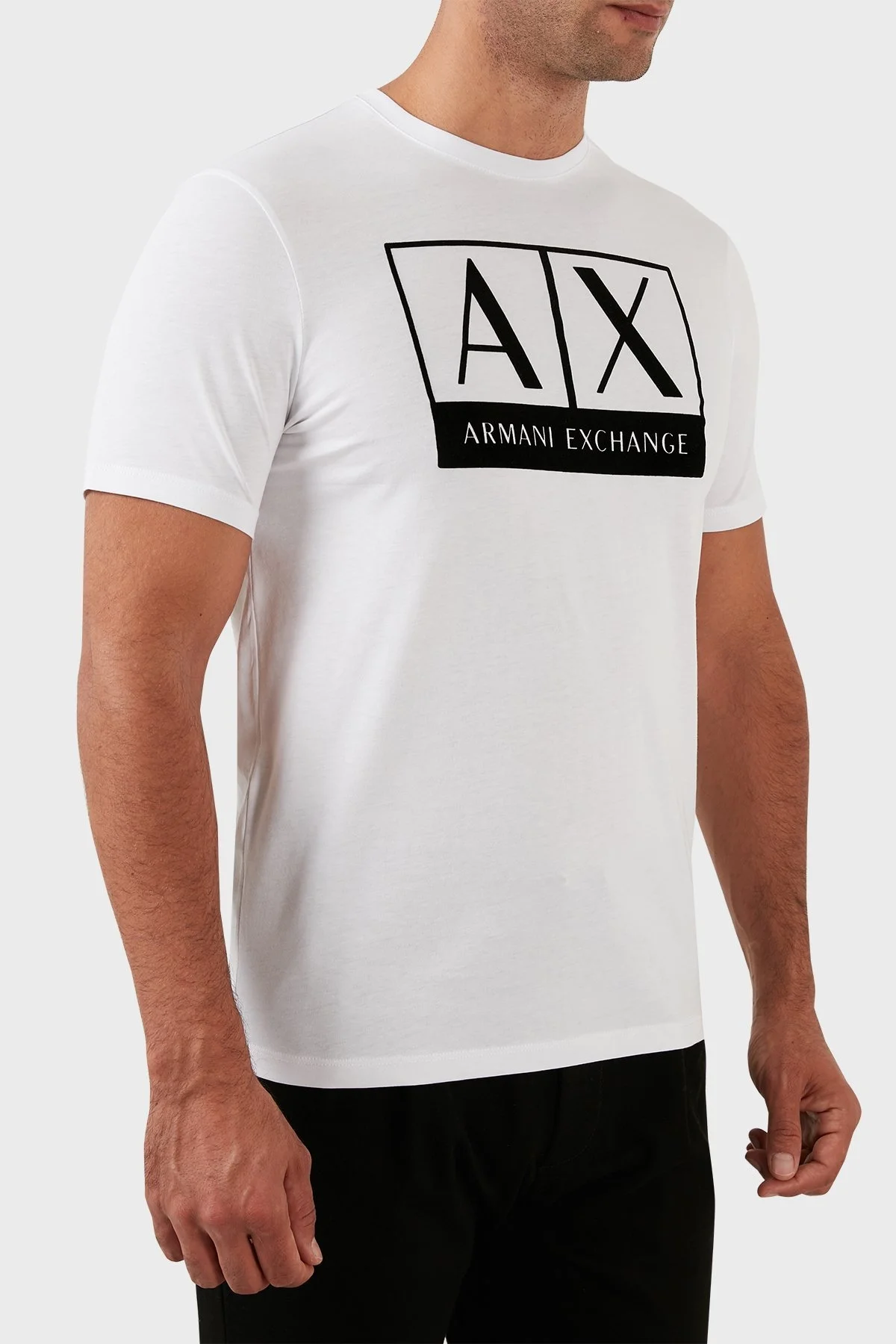 Armani Exchange % 100 Organik Pamuk Regular Fit Bisiklet Yaka Erkek T Shirt 6LZTKE ZJ8EZ 1100 BEYAZ - 4