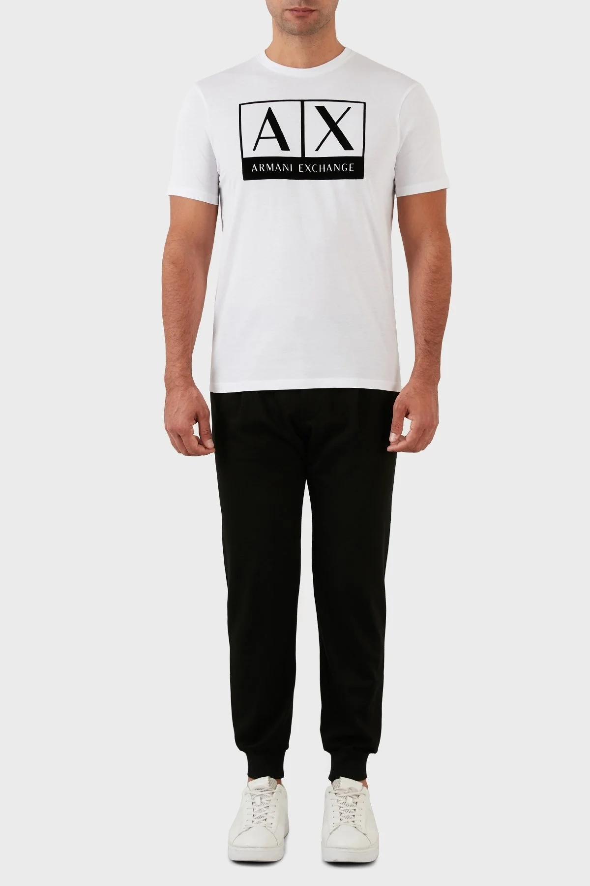 Armani Exchange % 100 Organik Pamuk Regular Fit Bisiklet Yaka Erkek T Shirt 6LZTKE ZJ8EZ 1100 BEYAZ - 5