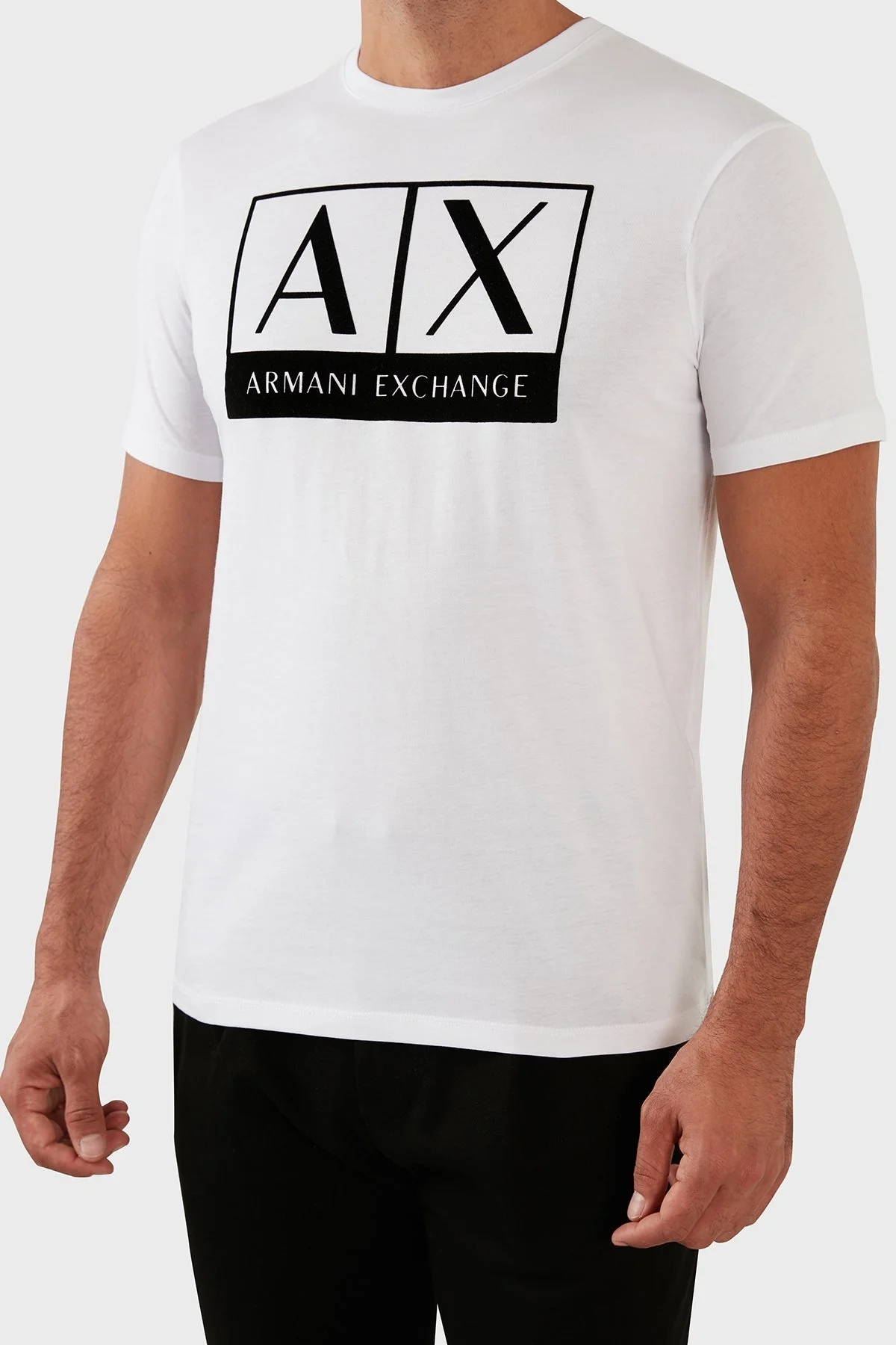 Armani Exchange % 100 Organik Pamuk Regular Fit Bisiklet Yaka Erkek T Shirt 6LZTKE ZJ8EZ 1100 BEYAZ - 6