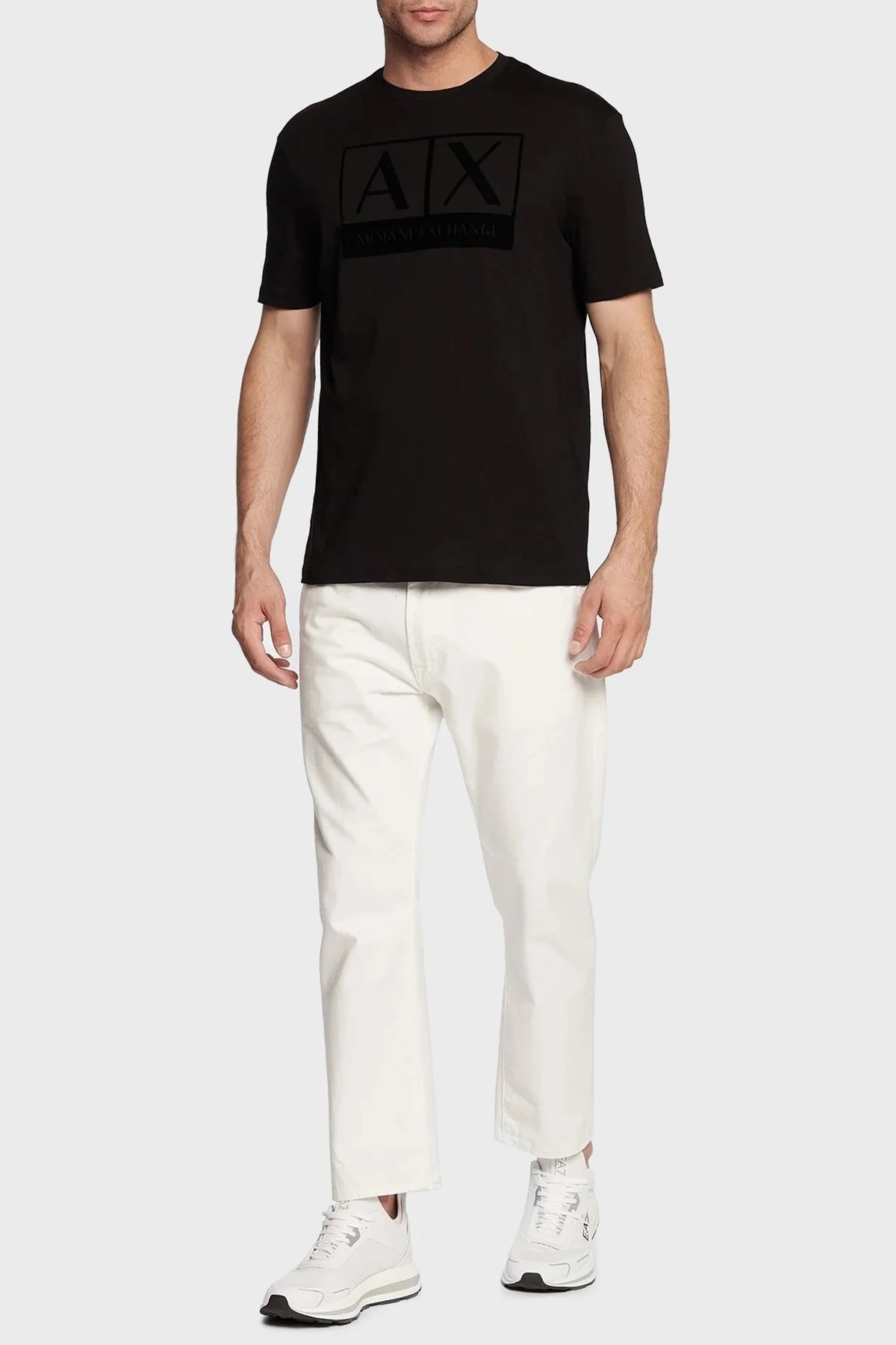 Armani Exchange % 100 Organik Pamuk Regular Fit Bisiklet Yaka Erkek T Shirt 6LZTKE ZJ8EZ 1200 SİYAH - 2