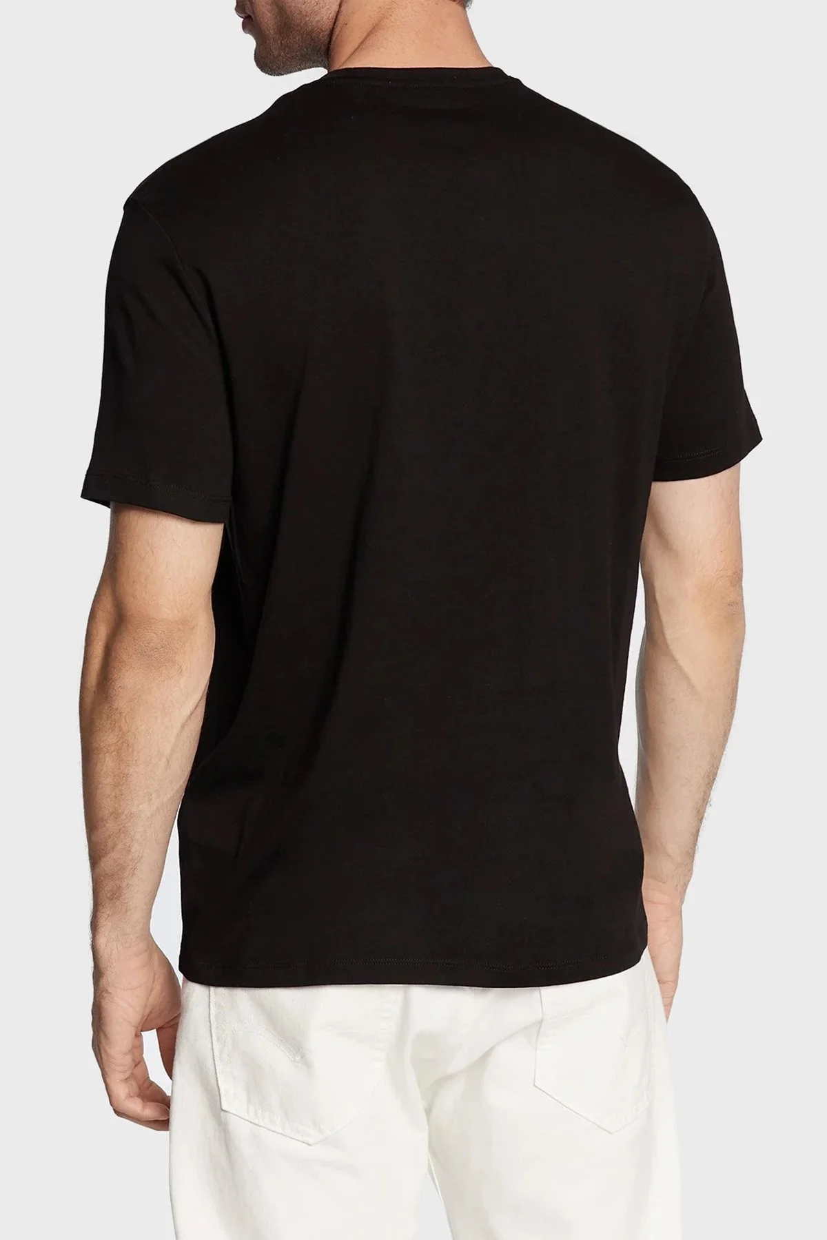 Armani Exchange % 100 Organik Pamuk Regular Fit Bisiklet Yaka Erkek T Shirt 6LZTKE ZJ8EZ 1200 SİYAH - 3