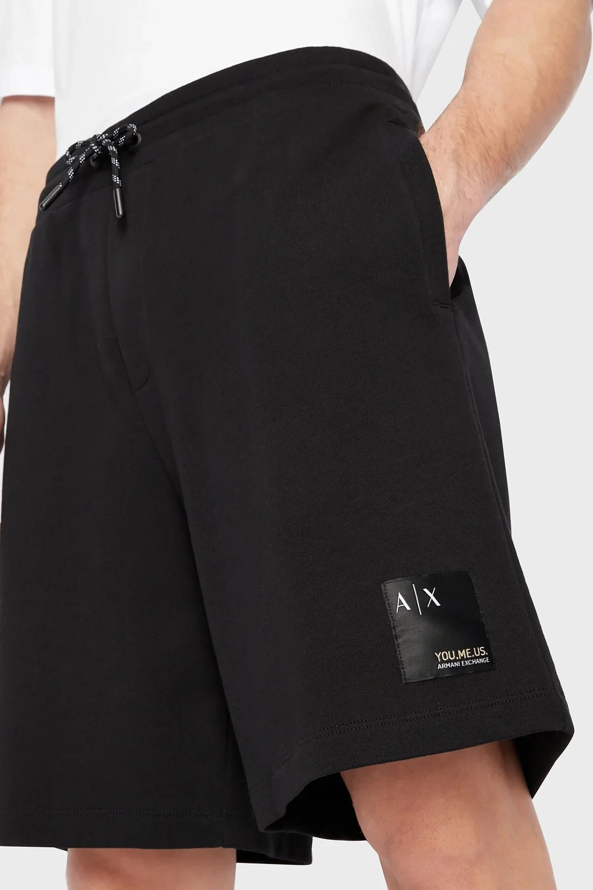 Armani Exchange % 100 Pamuk Belden Bağlamalı Cepli Erkek Short 6LZSAY ZJFAZ 1200 SİYAH - 3