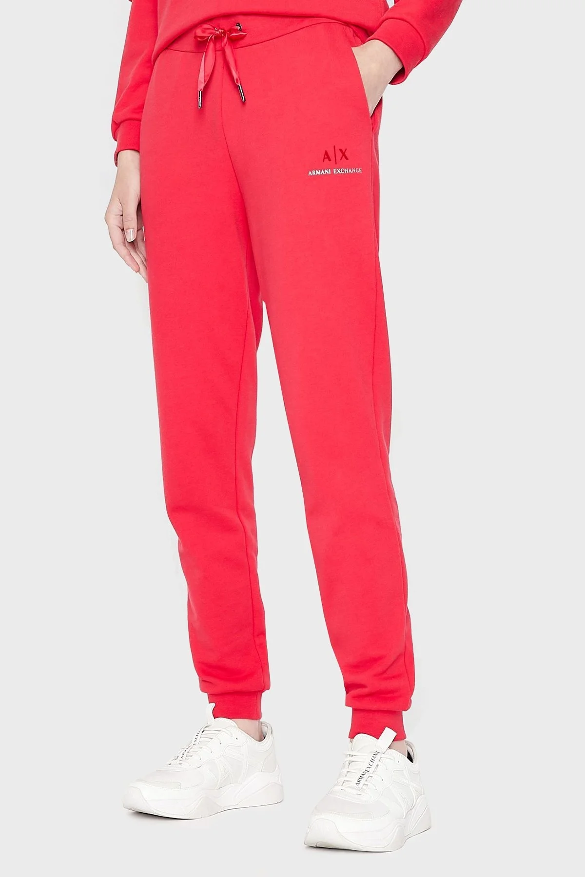 Armani Exchange % 100 Pamuk Belden Bağlamalı Regular Fit Bayan Pantolon 3LYP70 YJ68Z 14AC KIRMIZI - 2