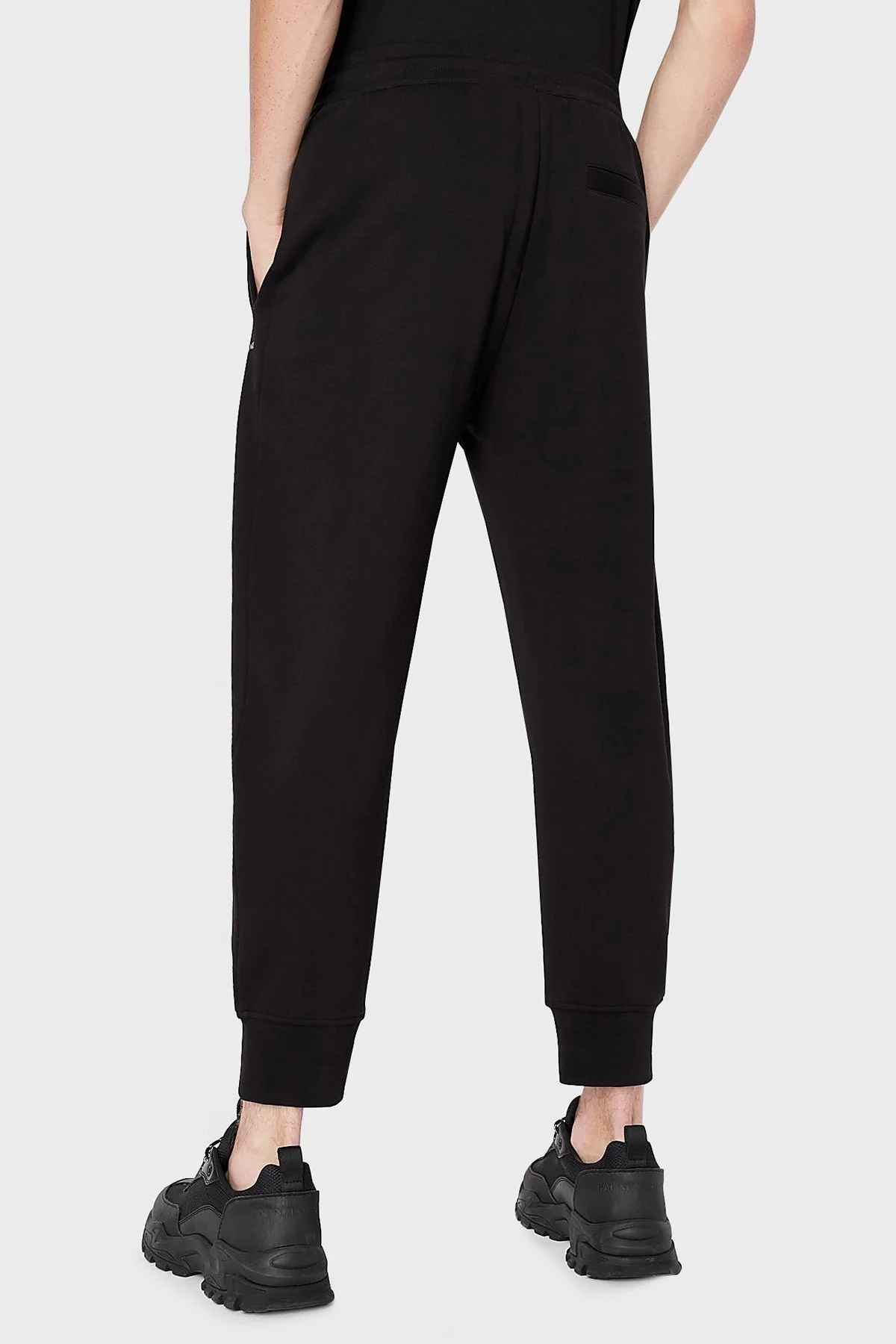 Armani Exchange % 100 Pamuk Belden Bağlamalı Regular Fit Erkek Pantolon 3LZPGG ZJ1ZZ 1200 SİYAH - 3