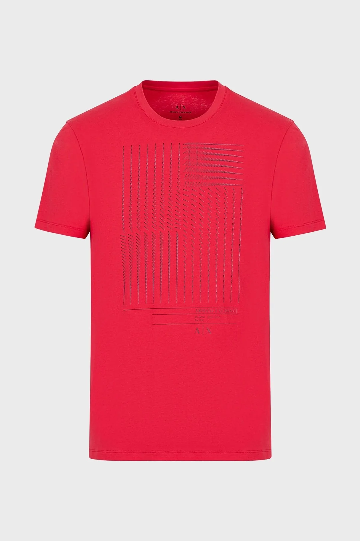 Armani Exchange % 100 Pamuk Bisiklet Yaka Regular Fit Erkek T Shirt 3RZTFD ZJH4Z 14AQ KIRMIZI - 5