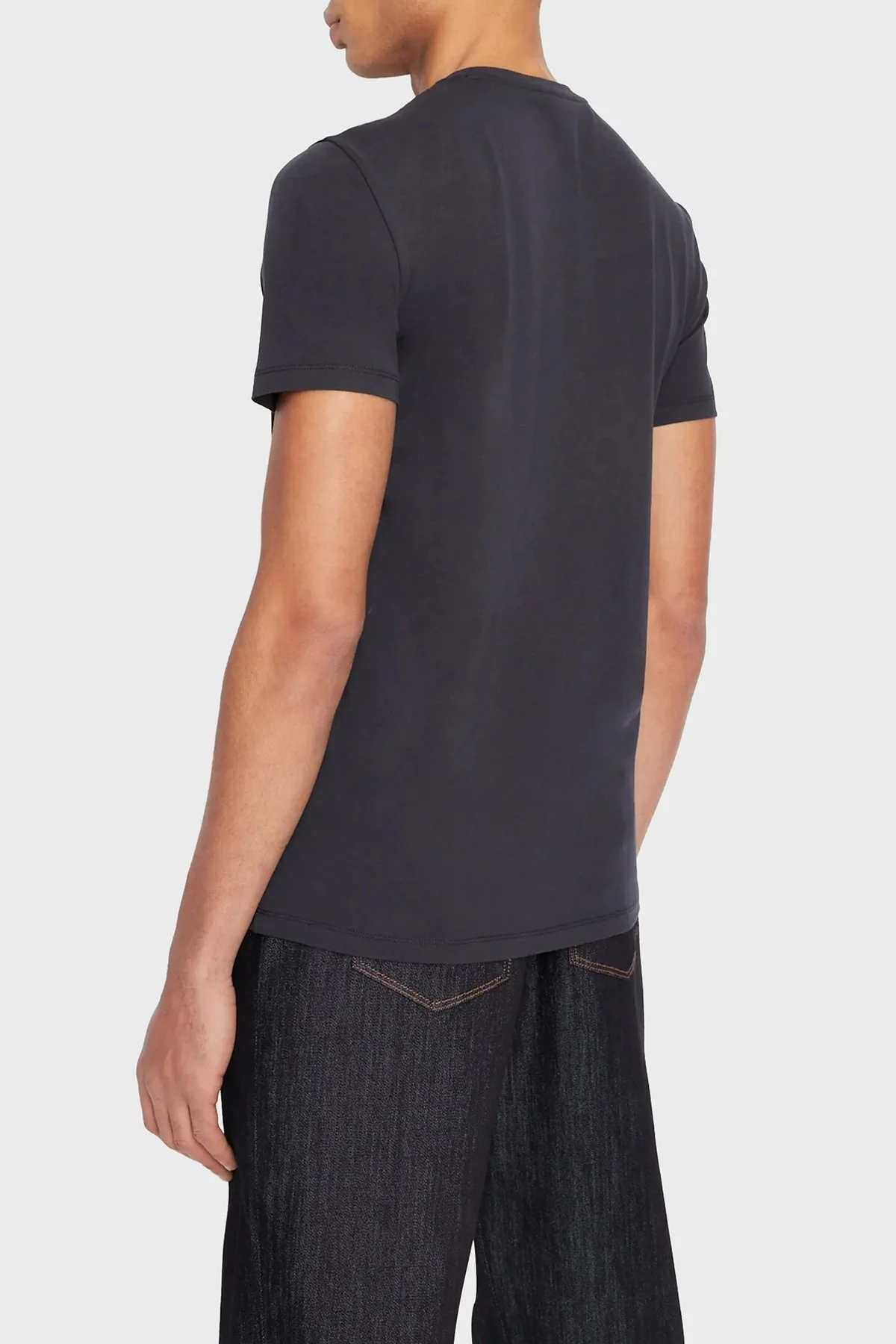 Armani Exchange % 100 Pamuk Bisiklet Yaka Normal Kesim Erkek T Shirt 3RZTFD ZJH4Z 1510 LACİVERT - 3